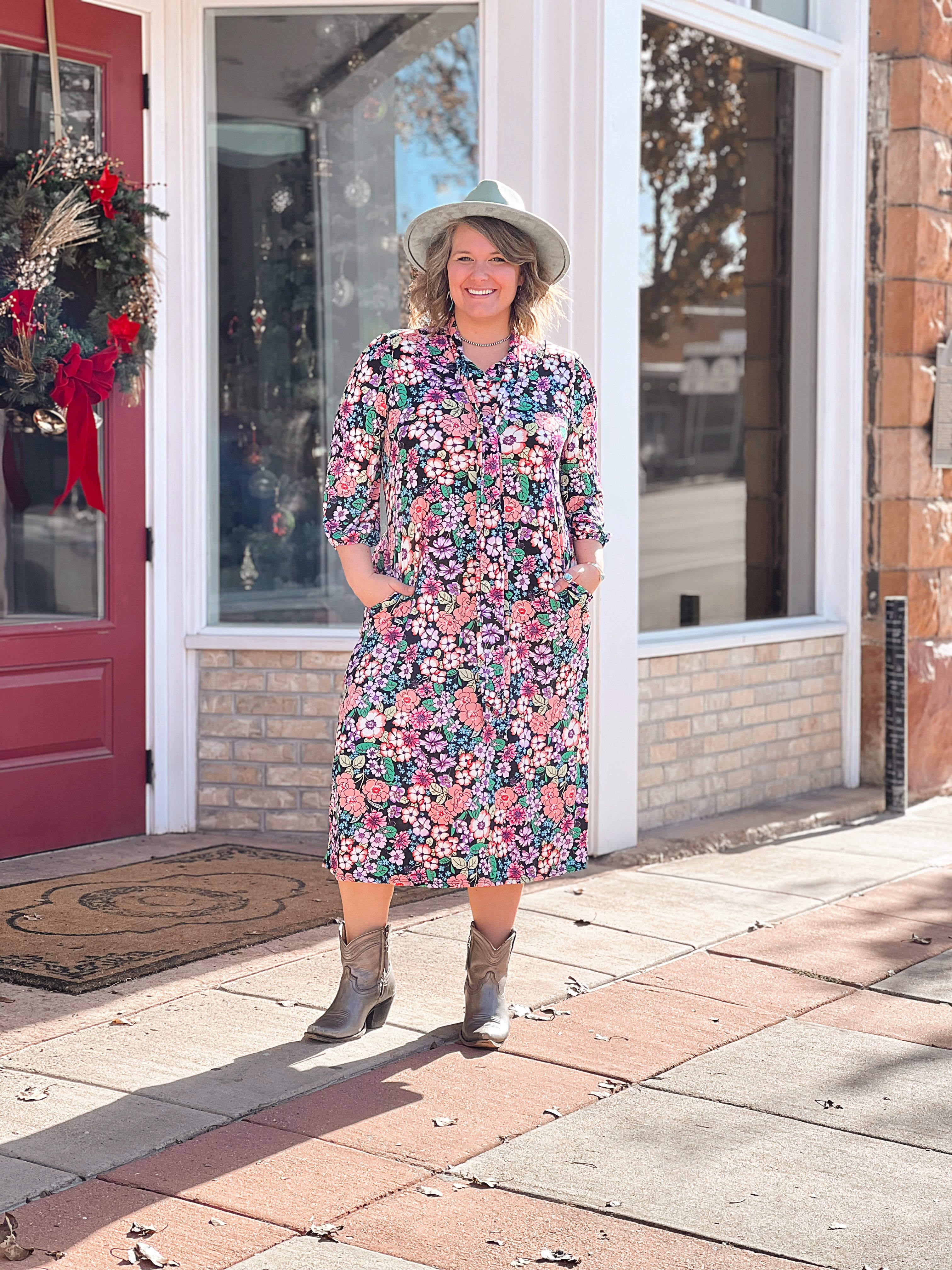 Far Out Floral Midi Dress