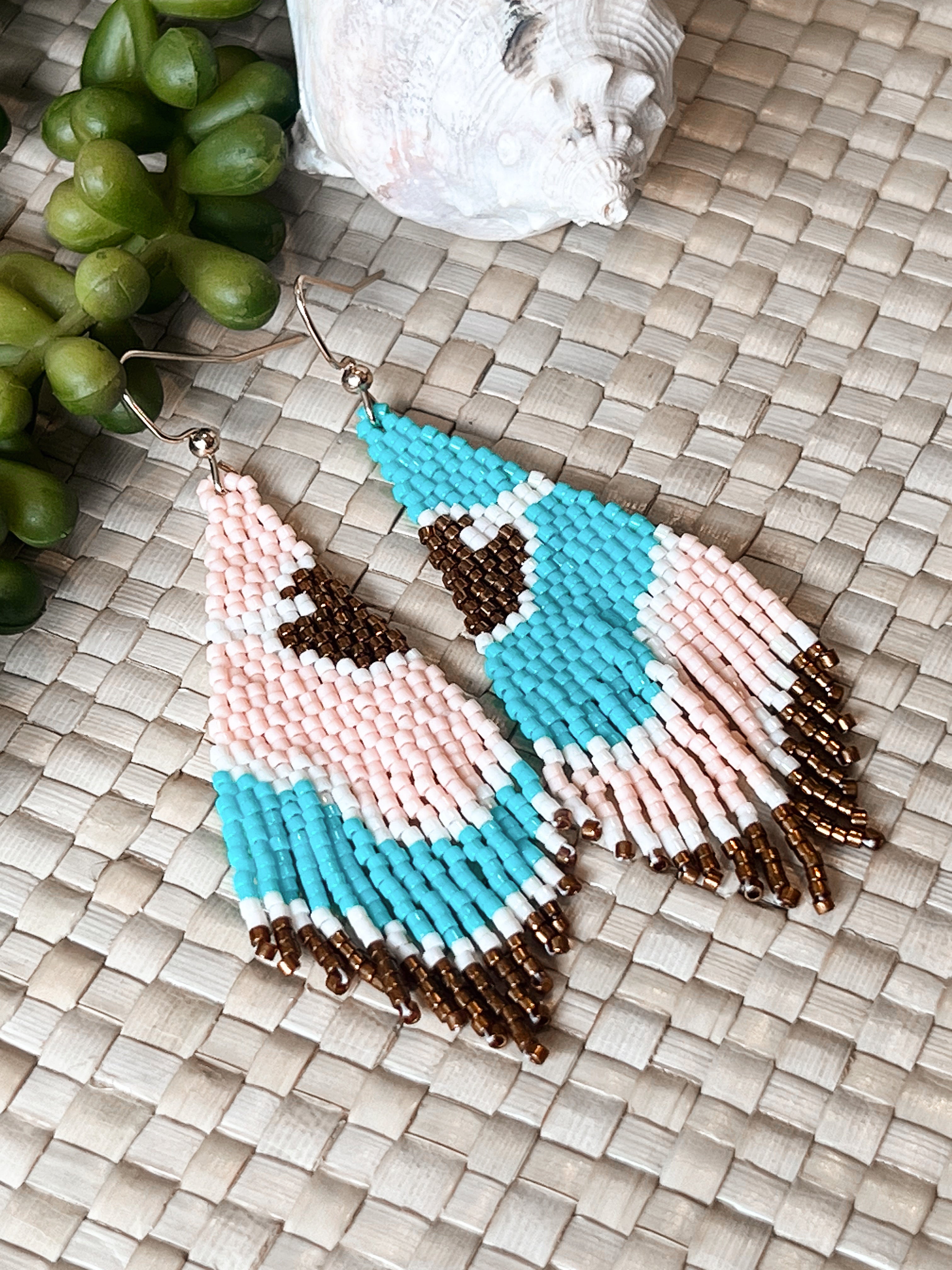 Oceanside Cabana Handbeaded Earrings
