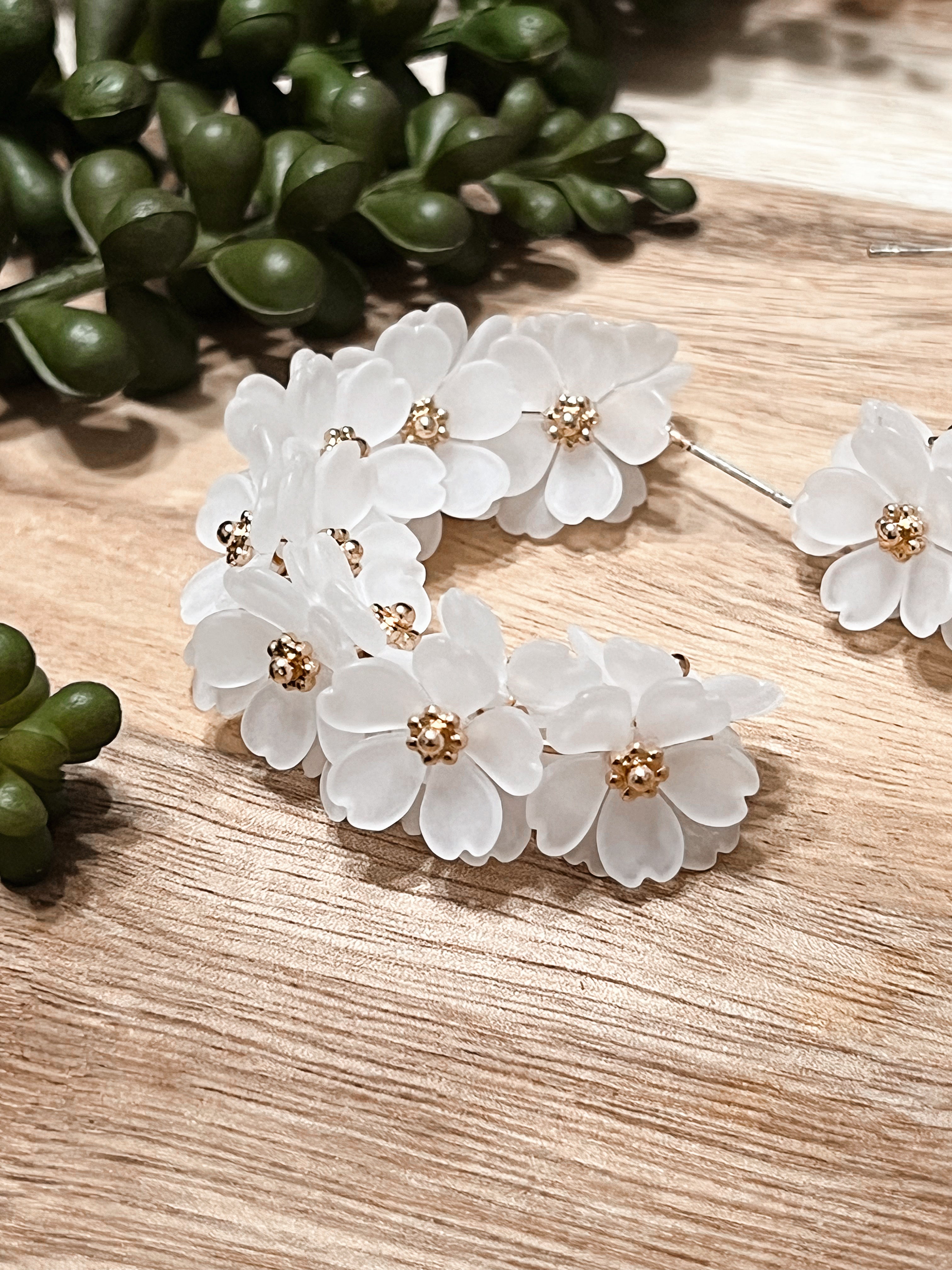 Buy Me Flowers Hoop Earrings