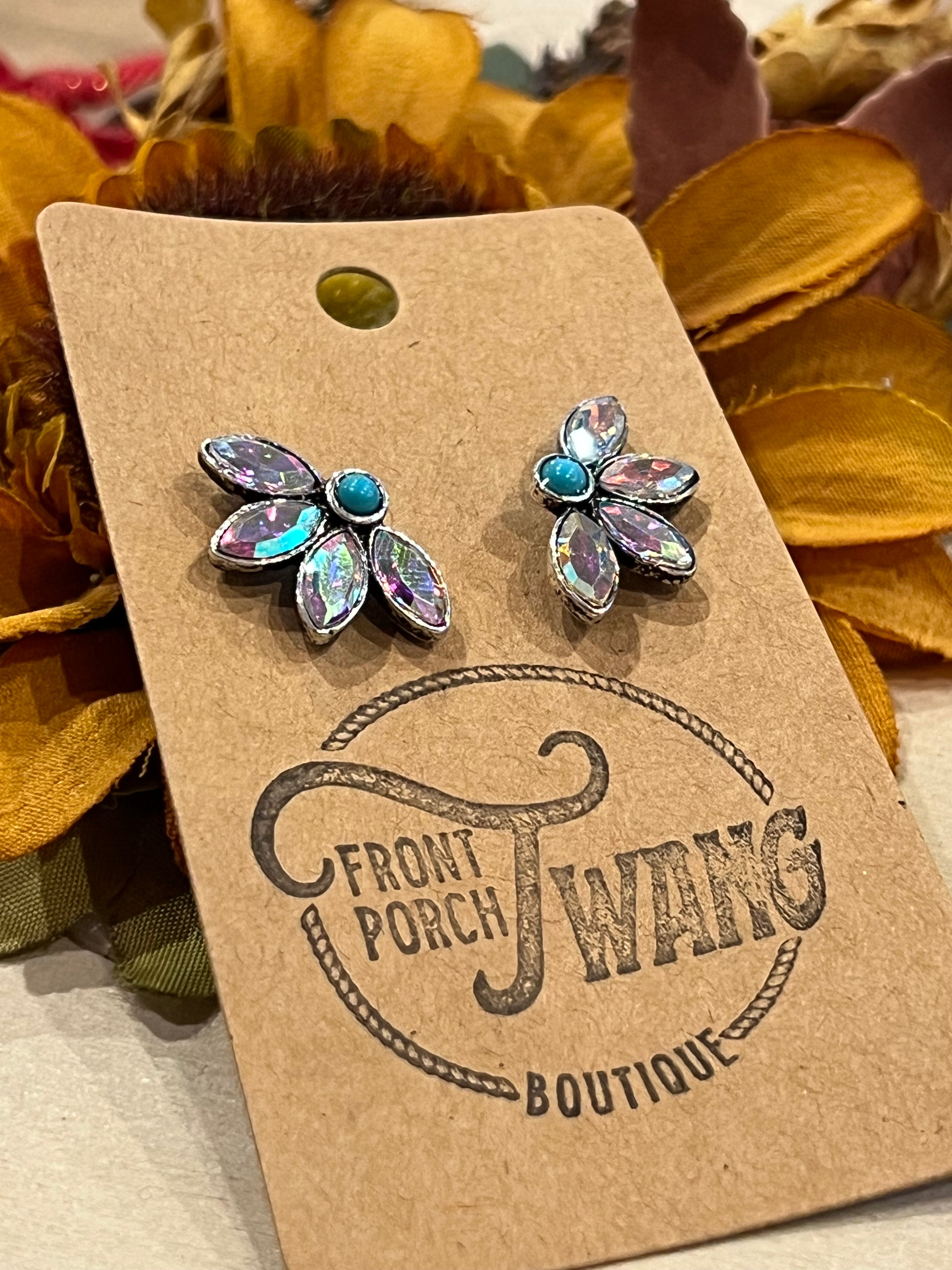 Glitter Gleam Flower Earrings