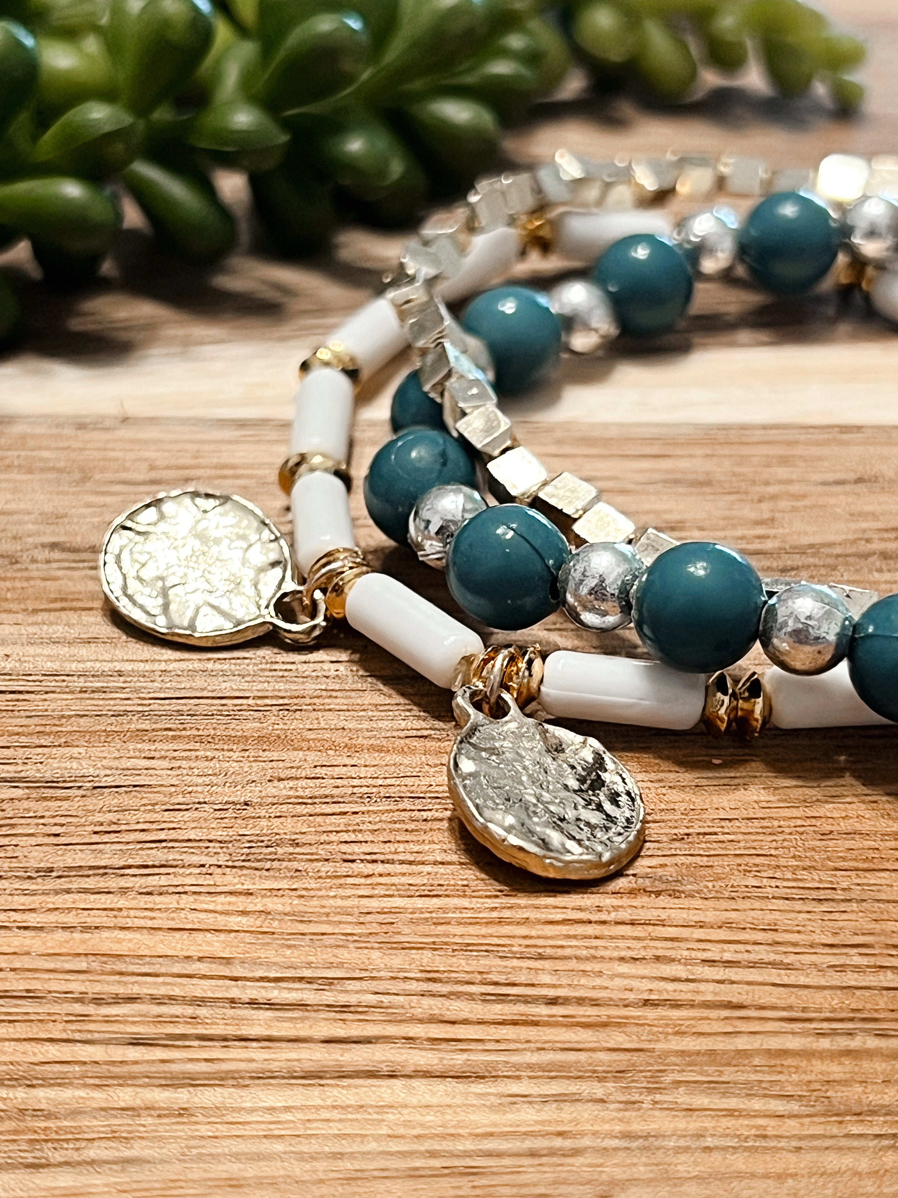 Deep Teal Stretch Bracelet Set