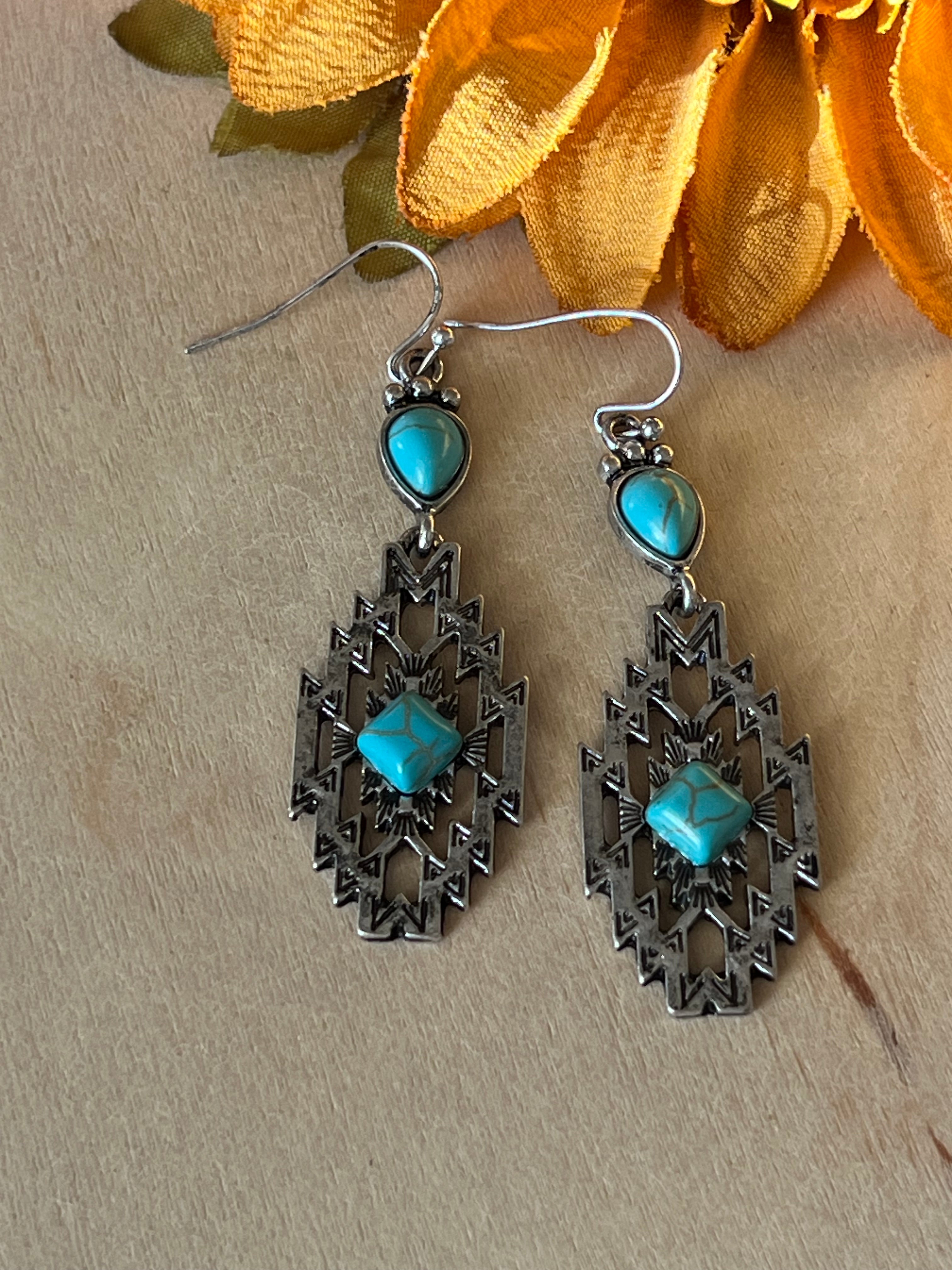 Aztec Silver Earrings