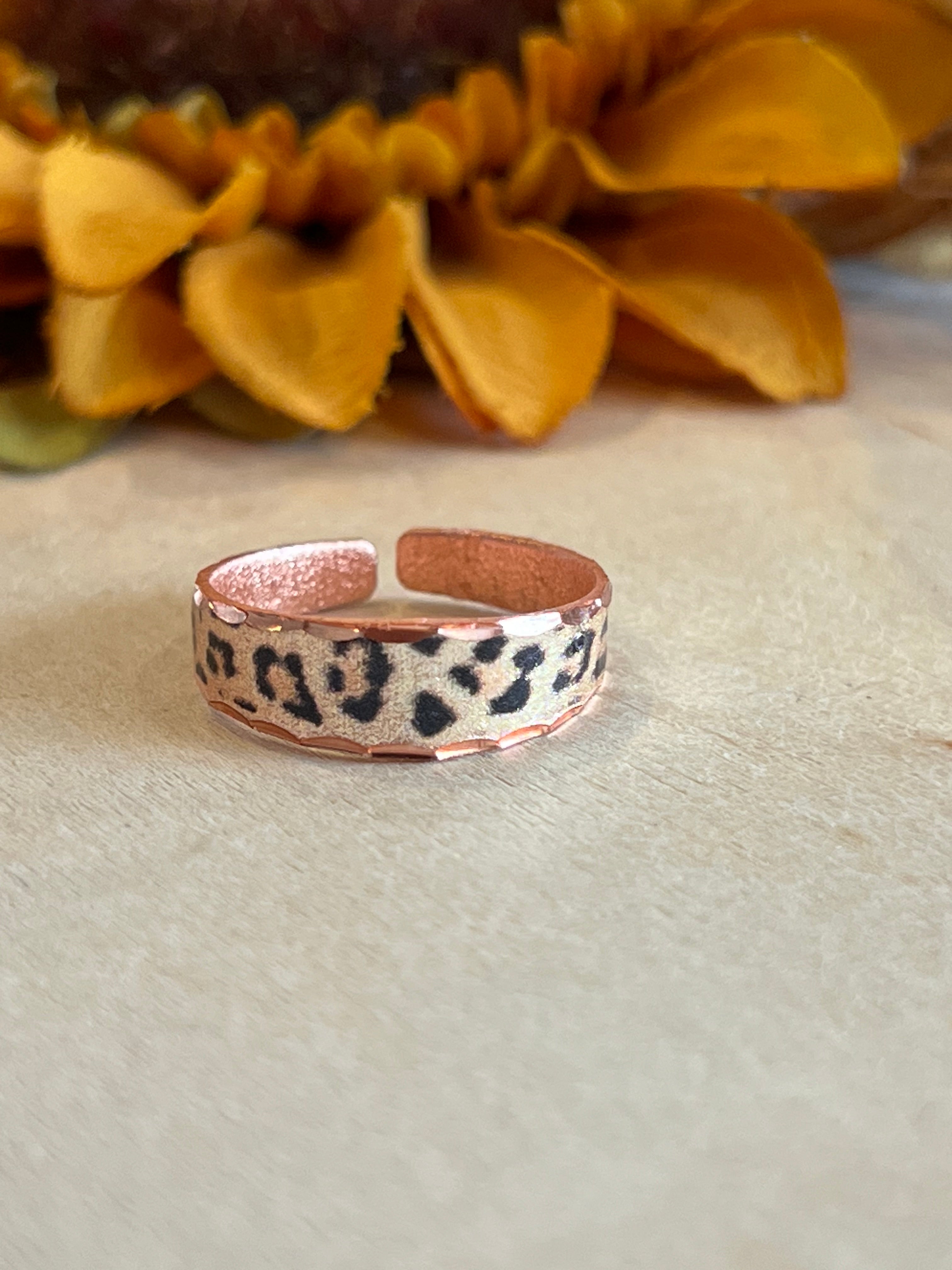 Cheetah Adjustable Copper Ring