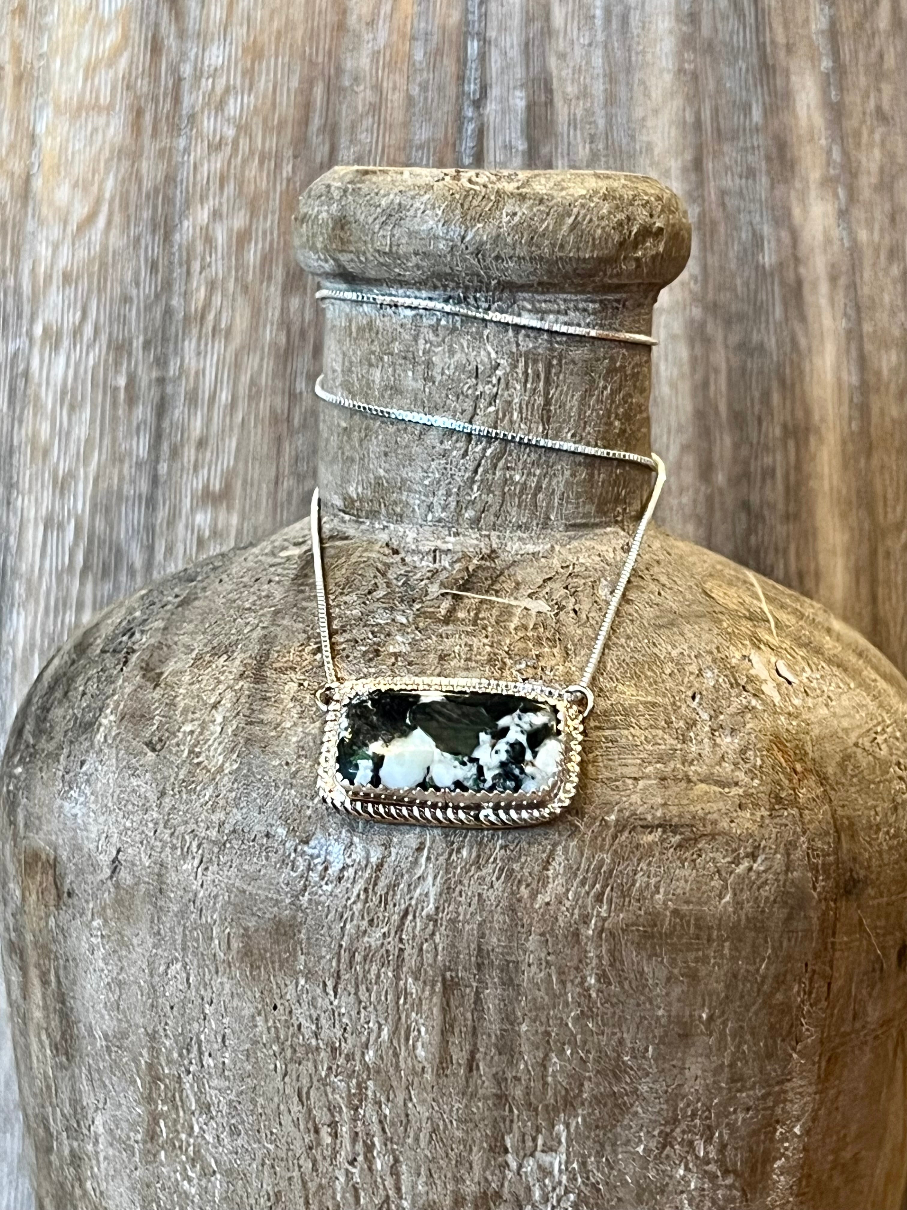 White Buffalo Bar Sterling Silver Necklace