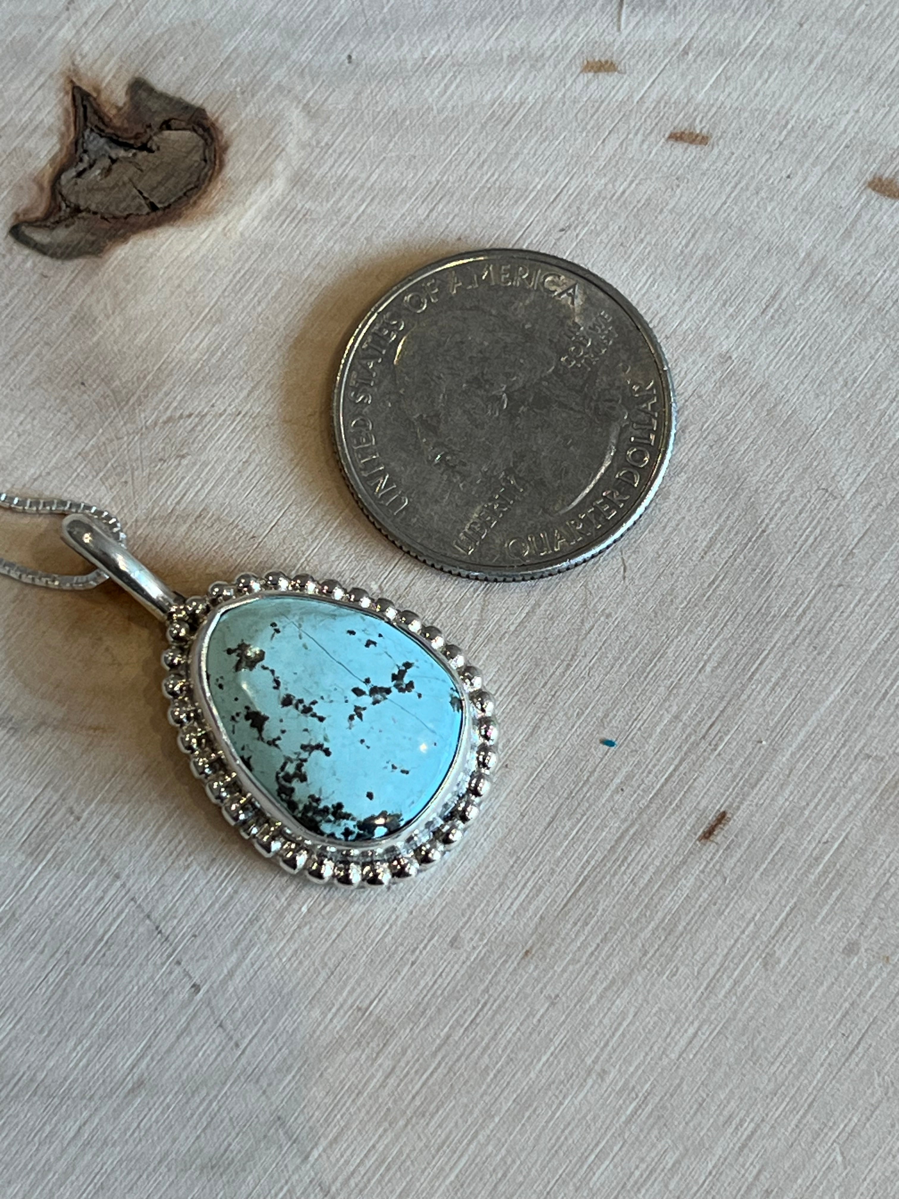 Powder Blue Sterling Silver Necklace