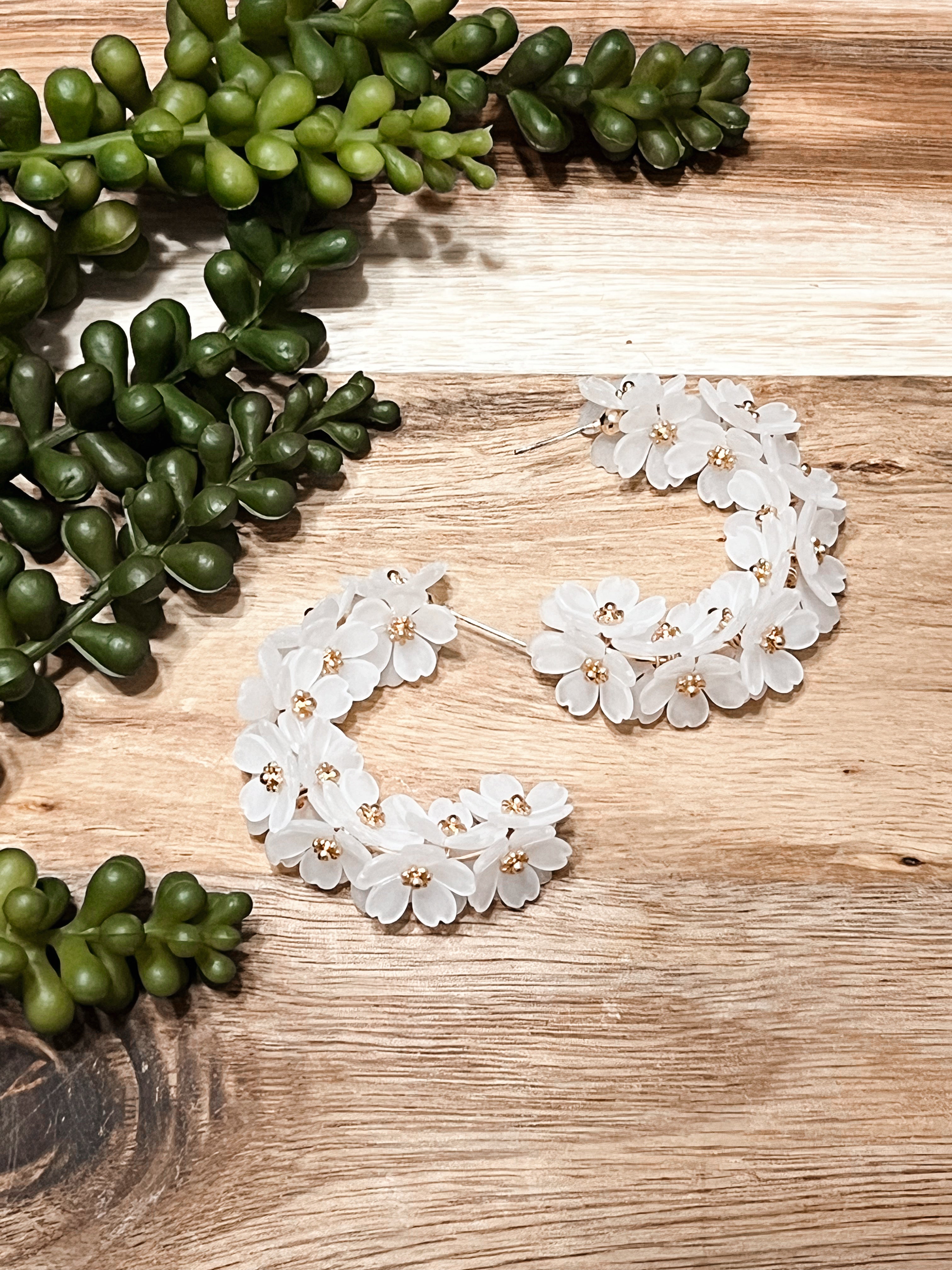 Buy Me Flowers Hoop Earrings