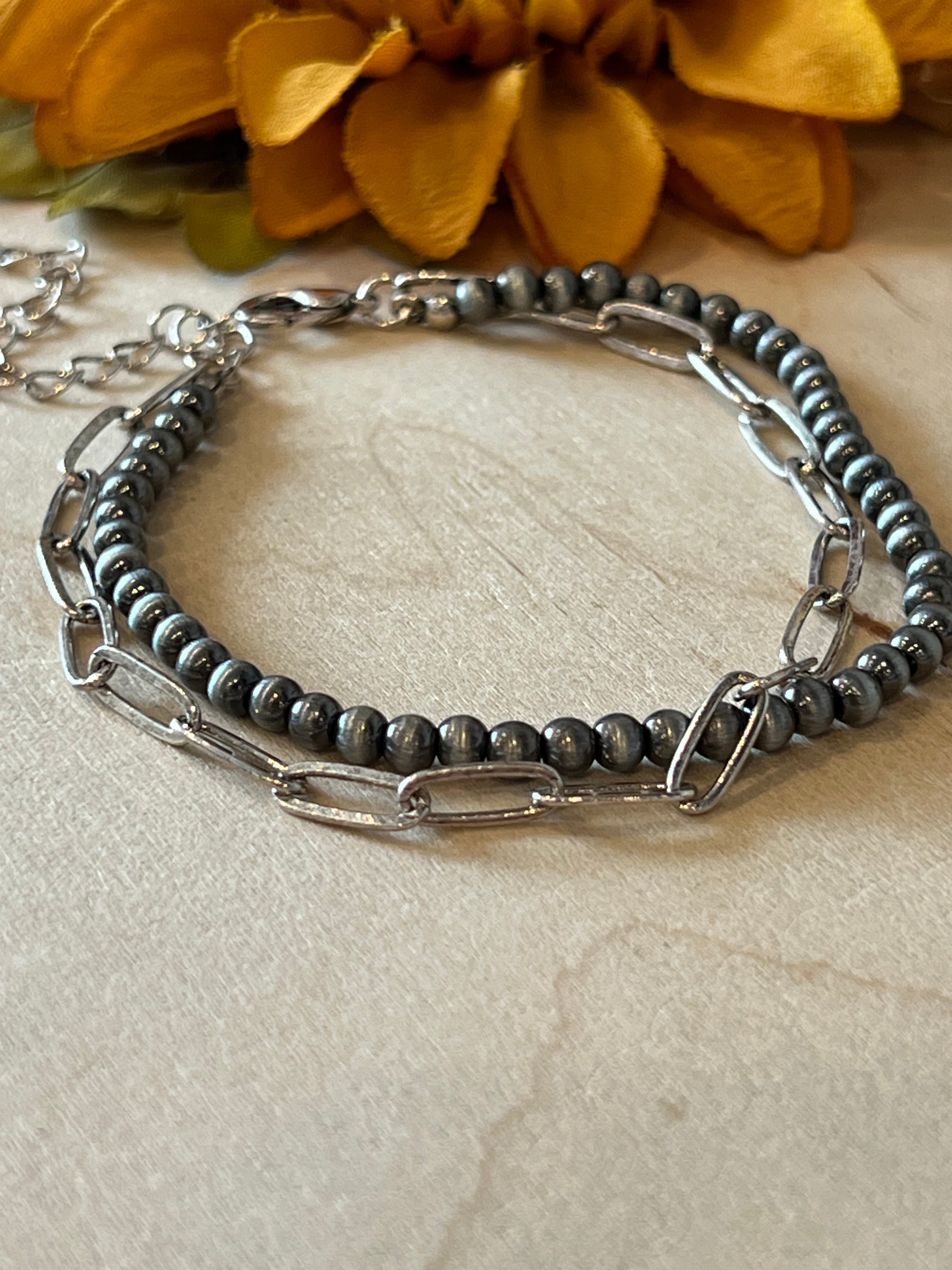 Double Chain Silver Bracelet