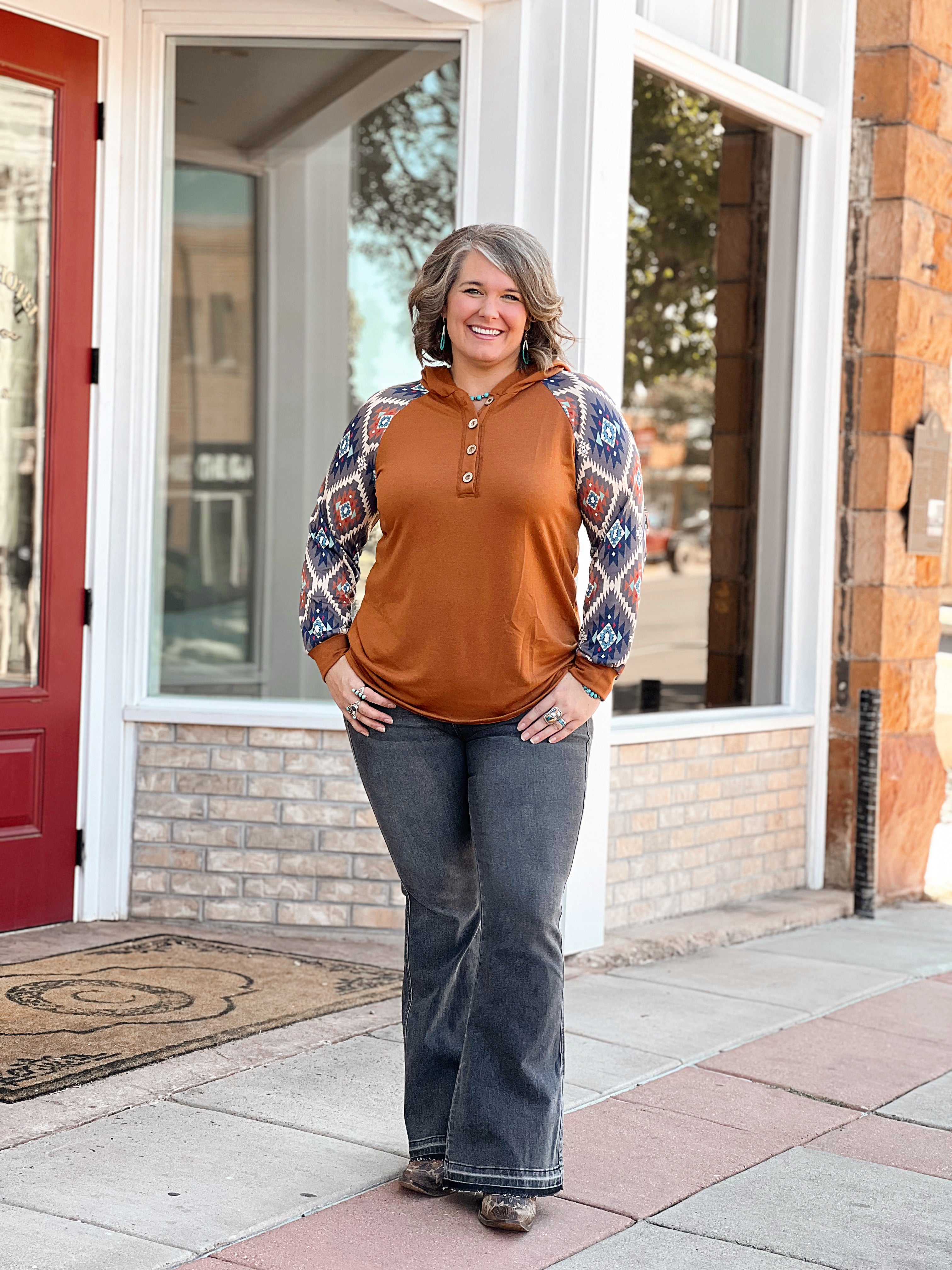 Rust Ridge Button Sweater