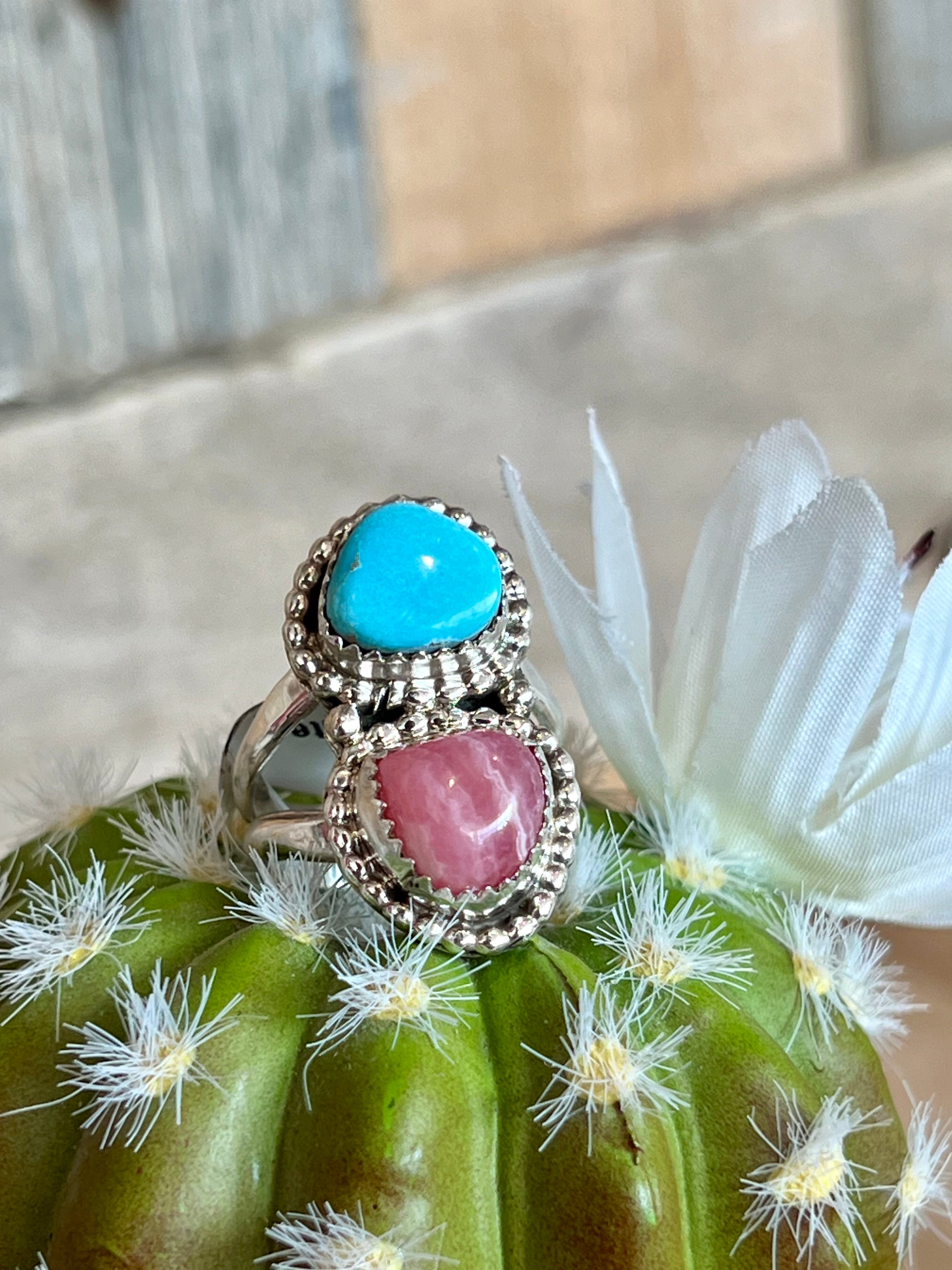 Double Trouble Turquoise Sterling Silver Ring