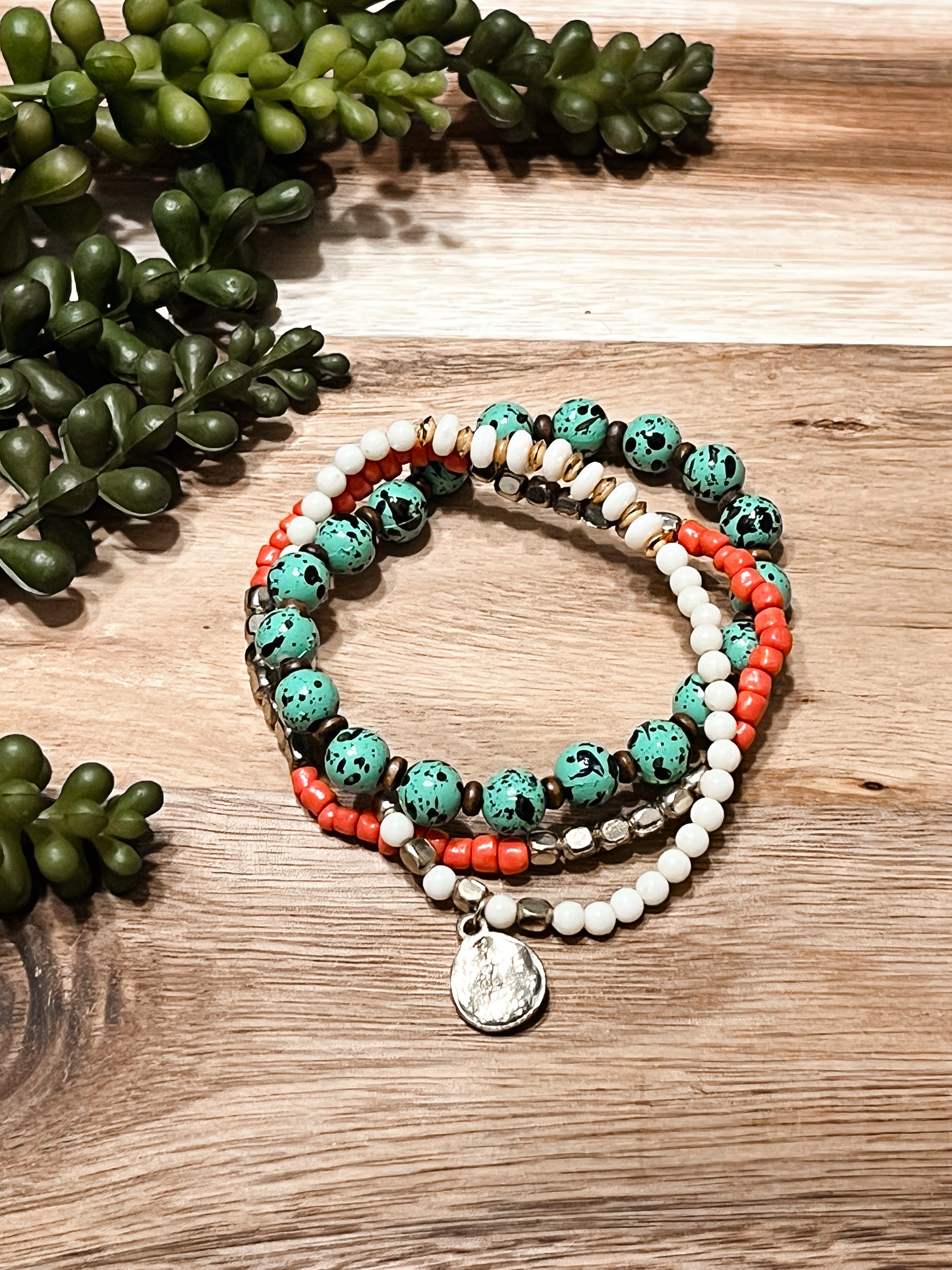 Coastal Sunrise Stretch Bracelet Set