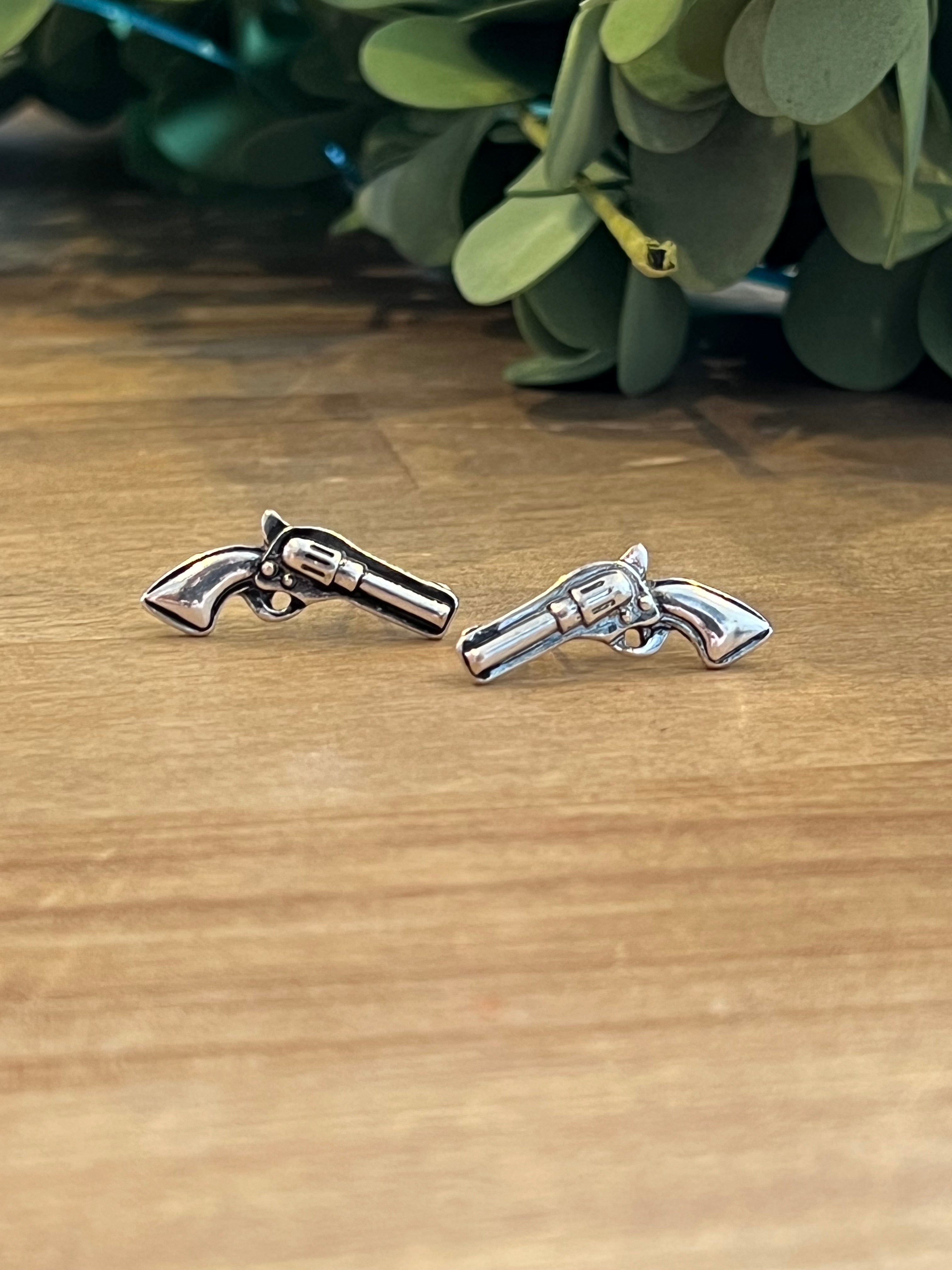 Two Dollar Pistol Stud Earrings