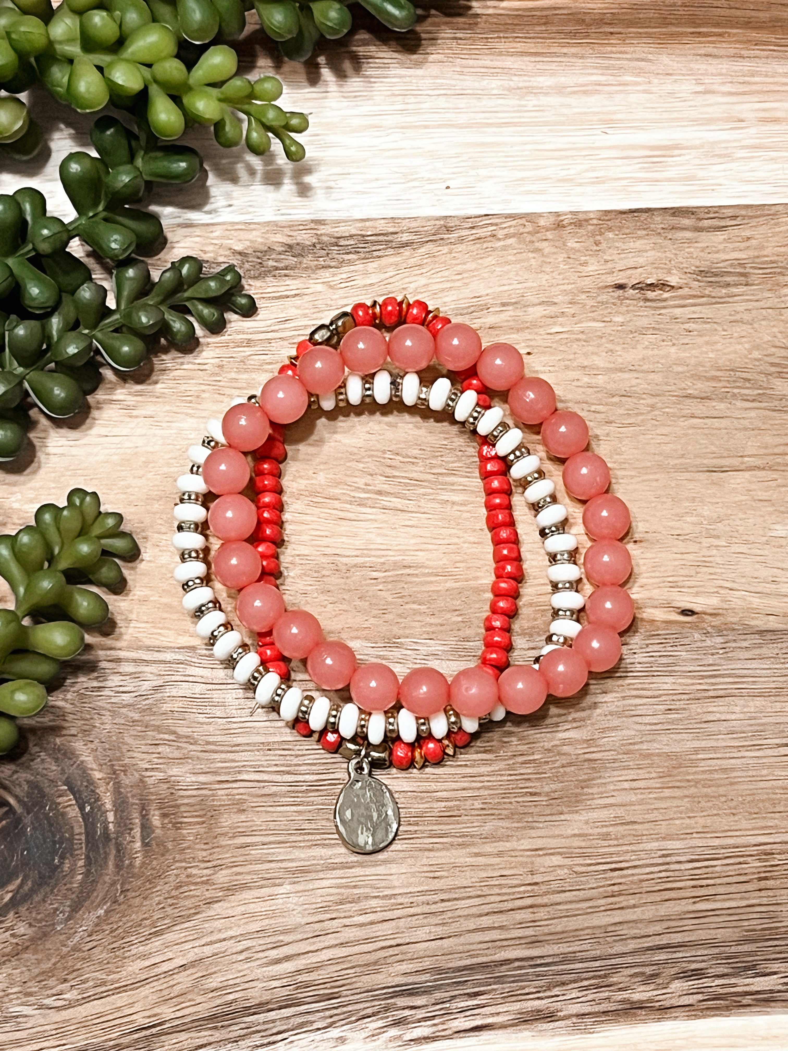 Blush Rose Stretch Bracelet Set