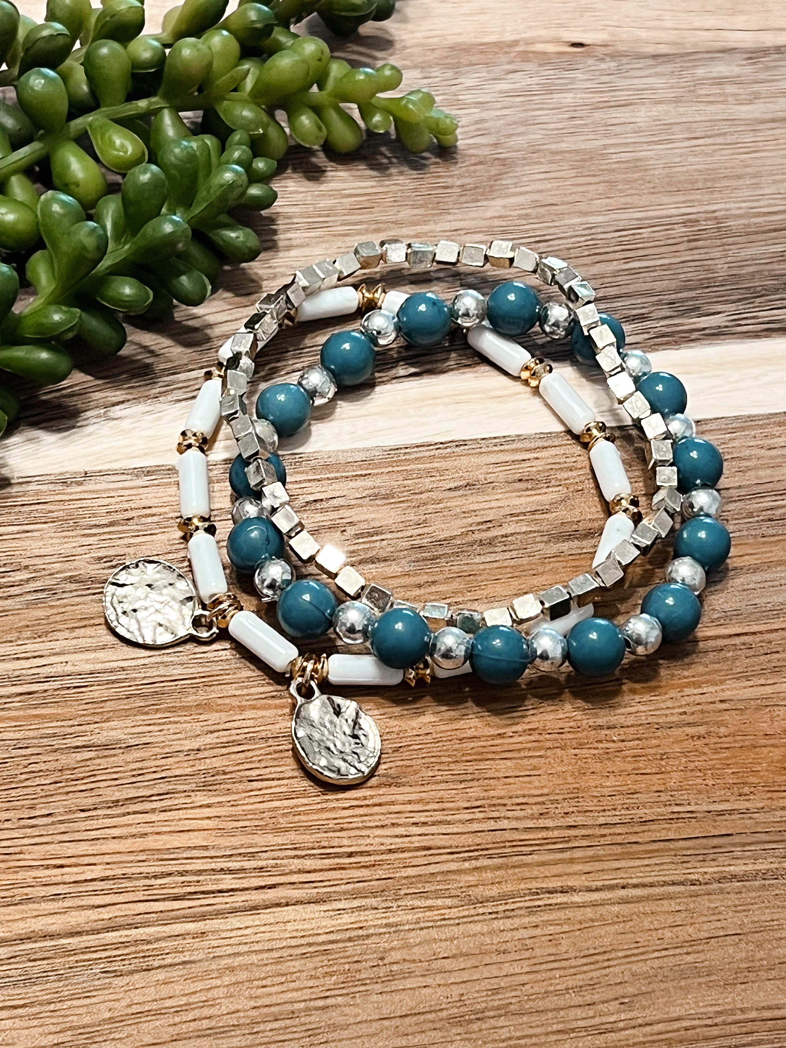Deep Teal Stretch Bracelet Set