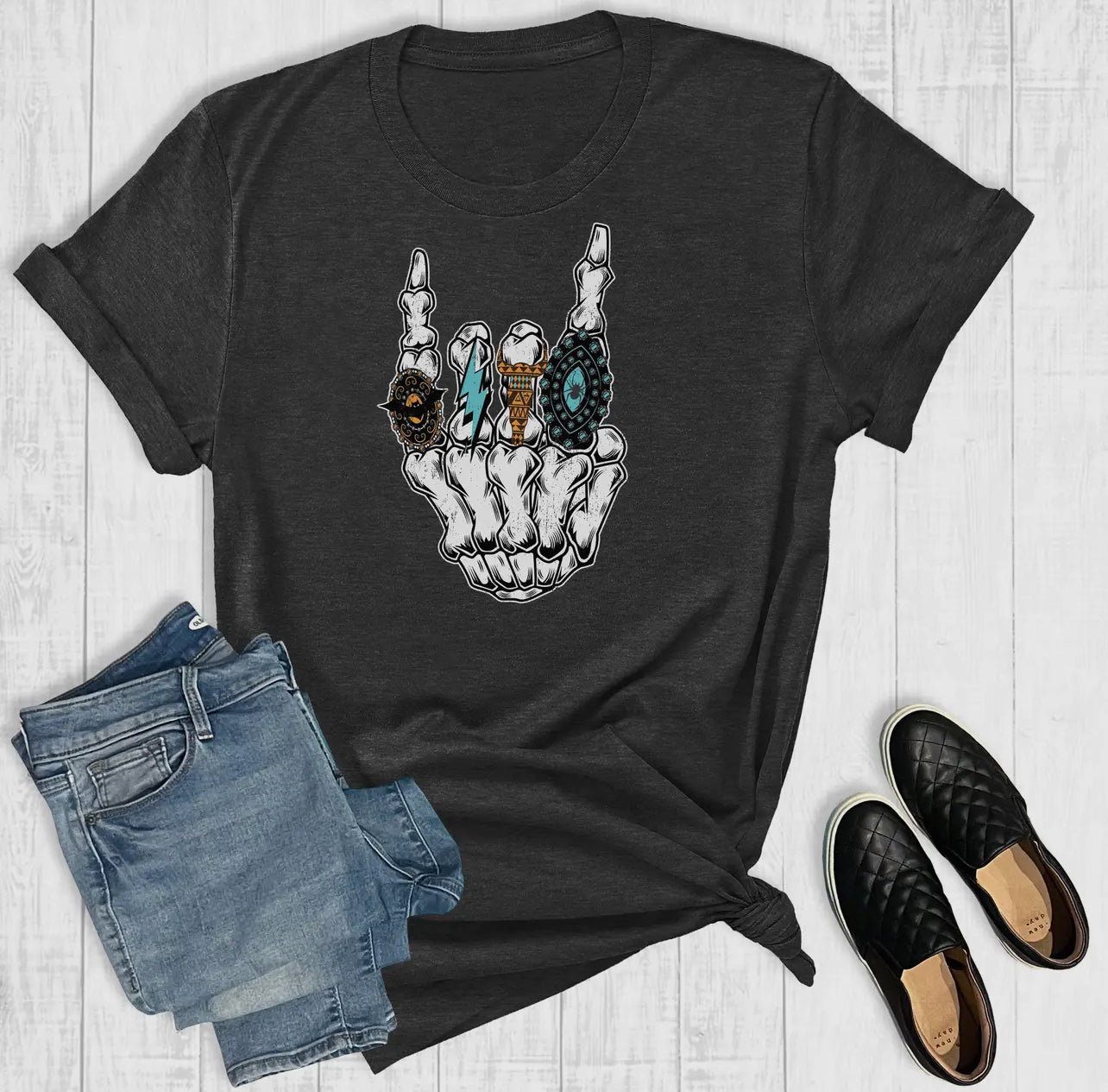*Preorder* Skull Turquoise Graphic Tee