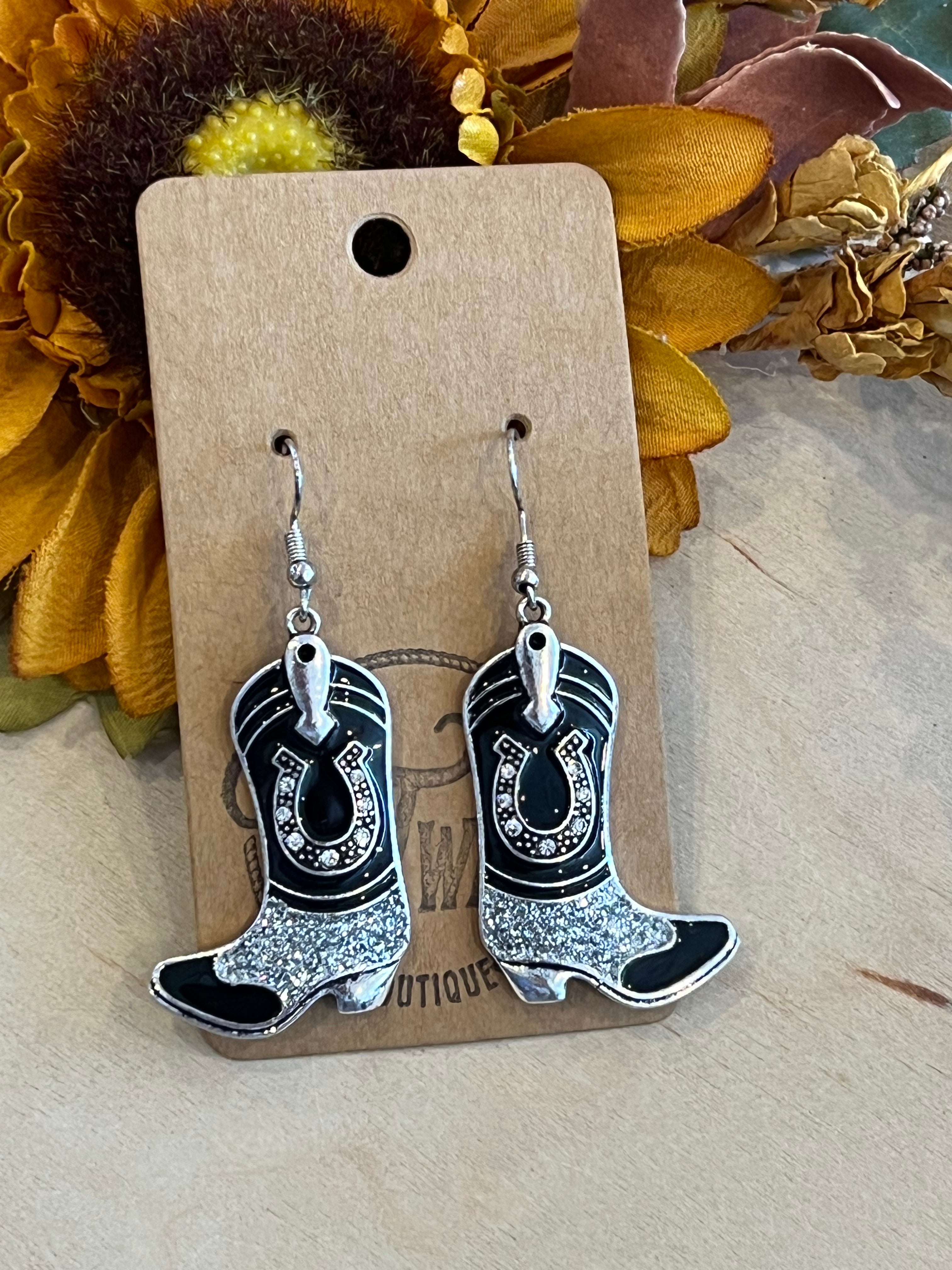 Glitter Boots Earrings