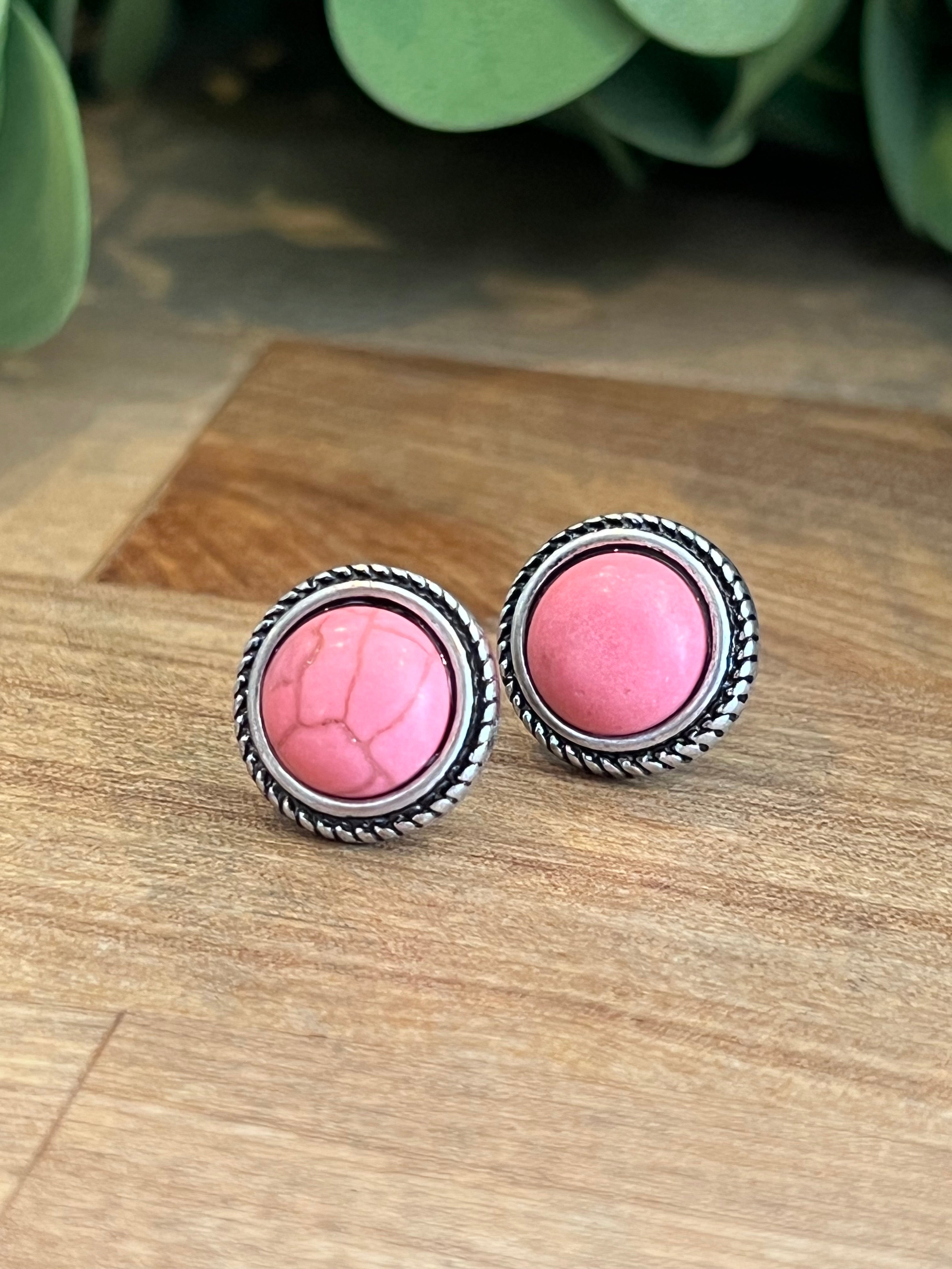 Peach Piece Stud Earrings