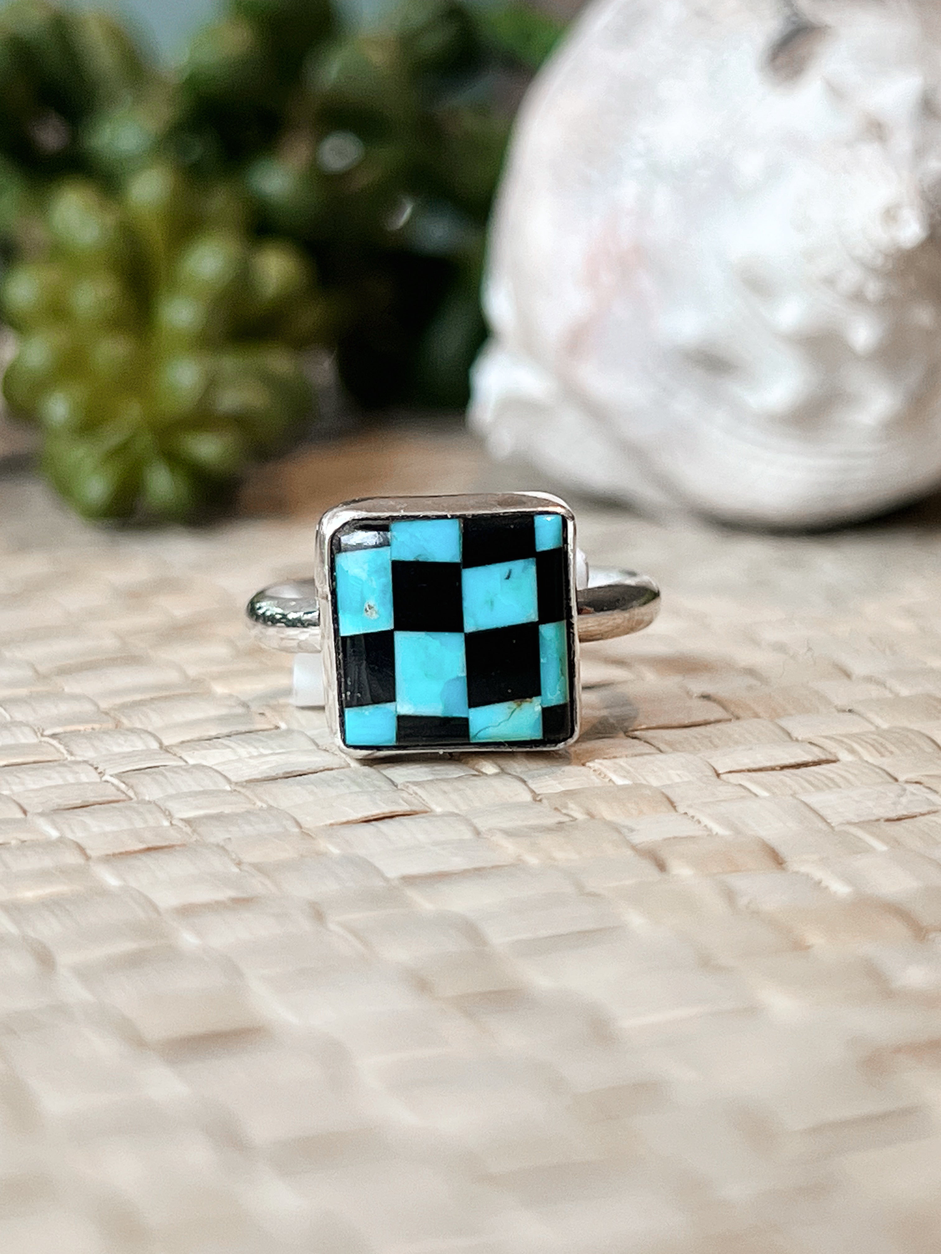 Gemora Turquoise & Onyx Sterling Silver Ring