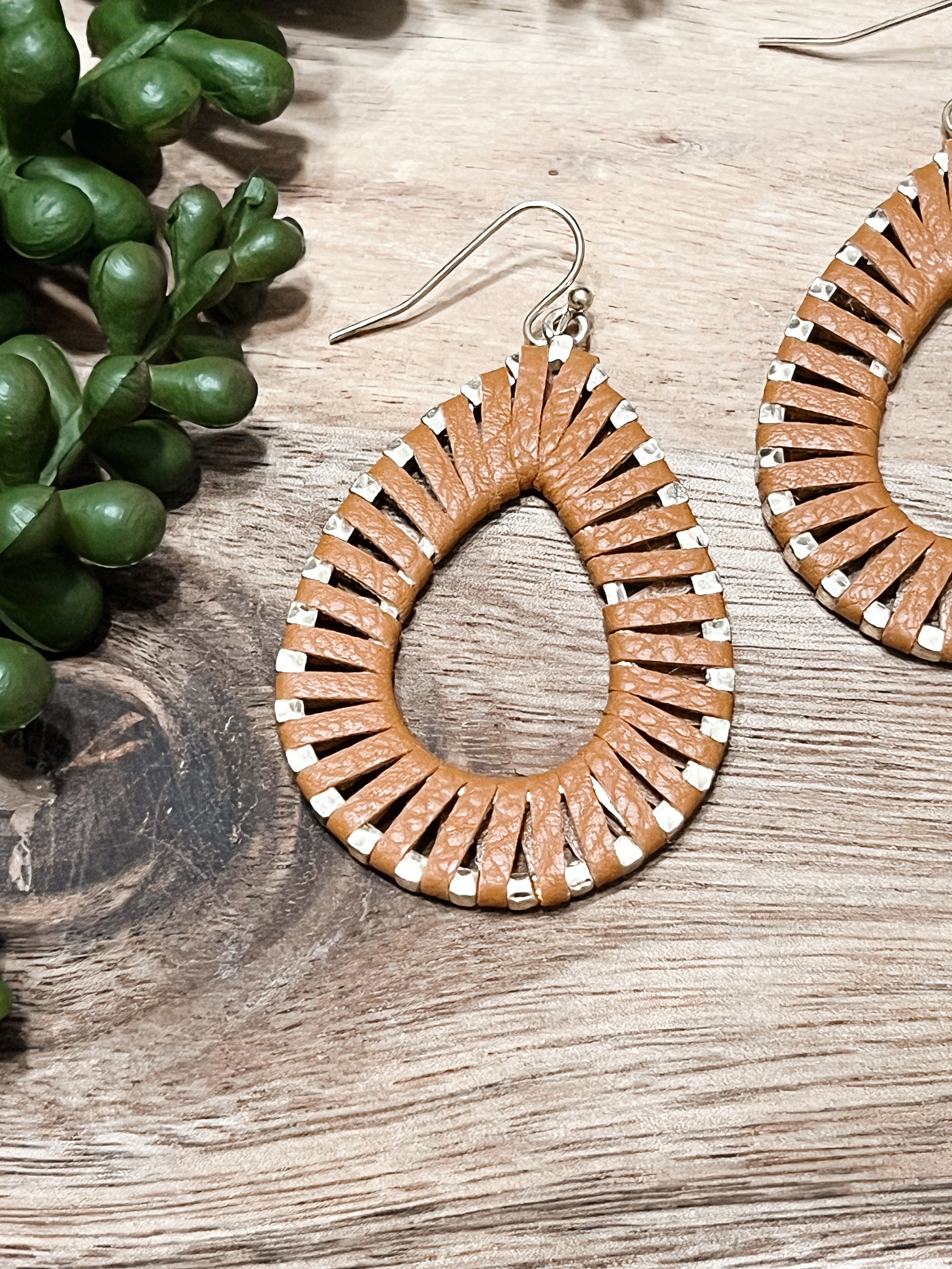 Cognac Wrap Earrings