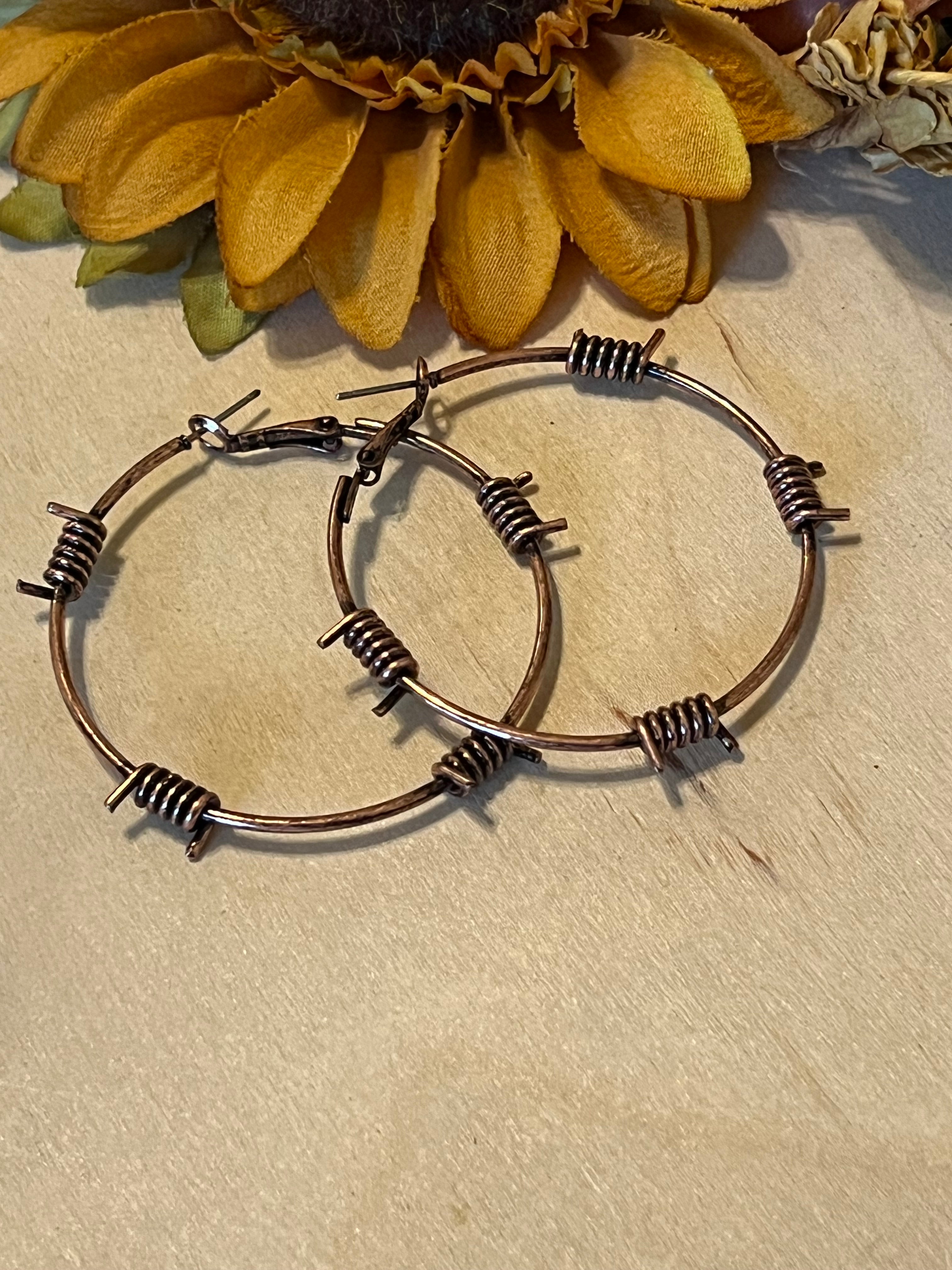 Copper Barb Hoops