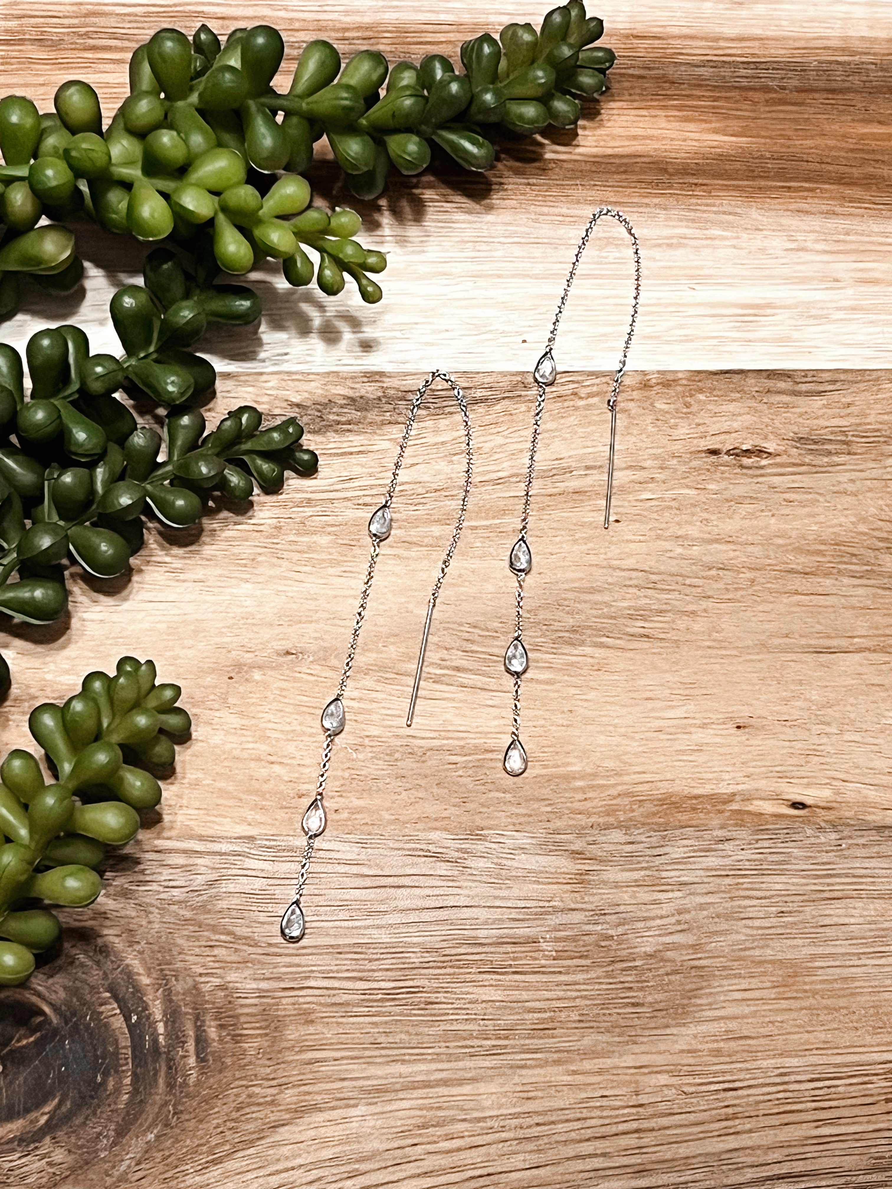 Rhinestone Tears Dangle Earrings