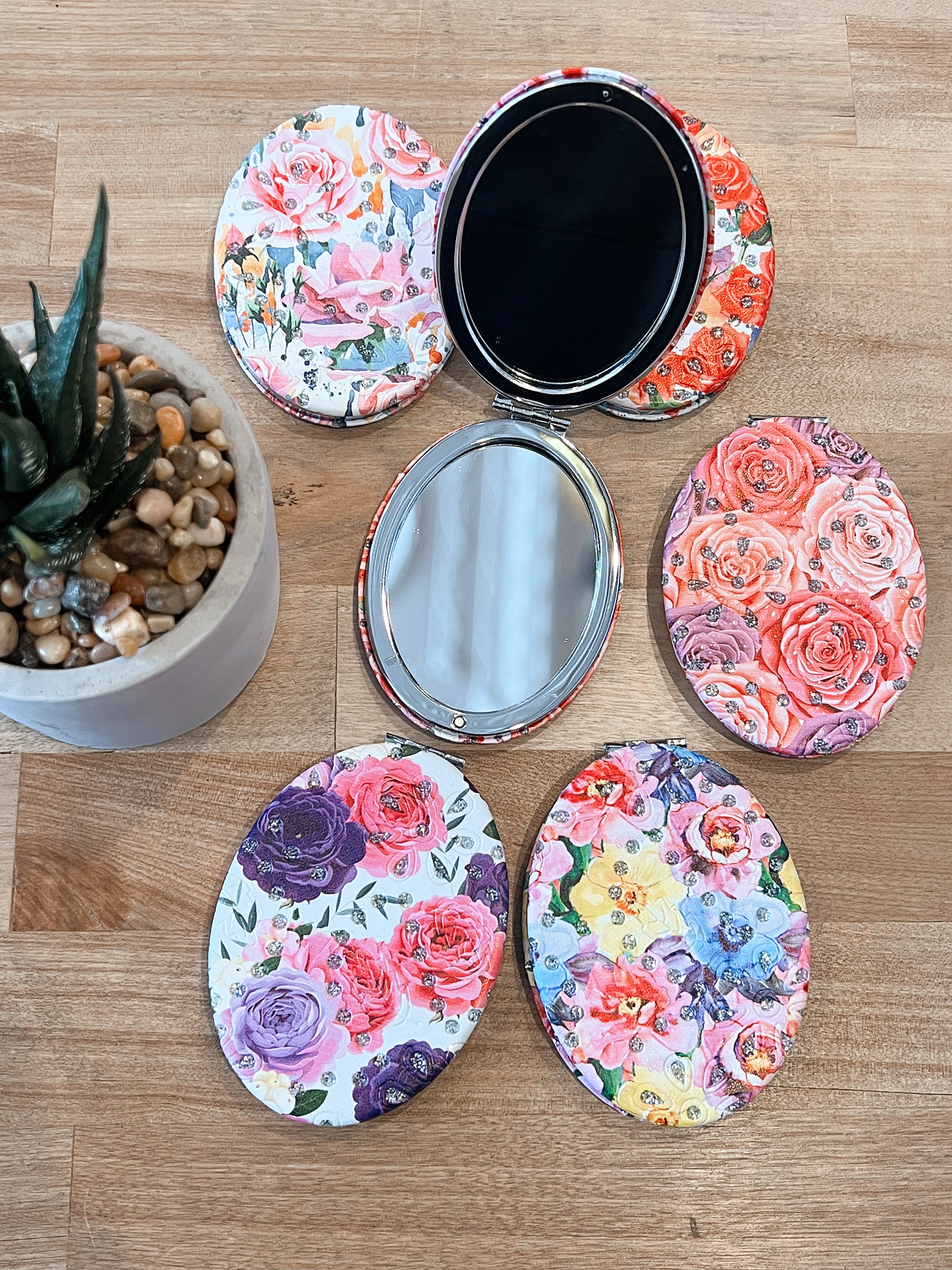 Floral Compact Mirror