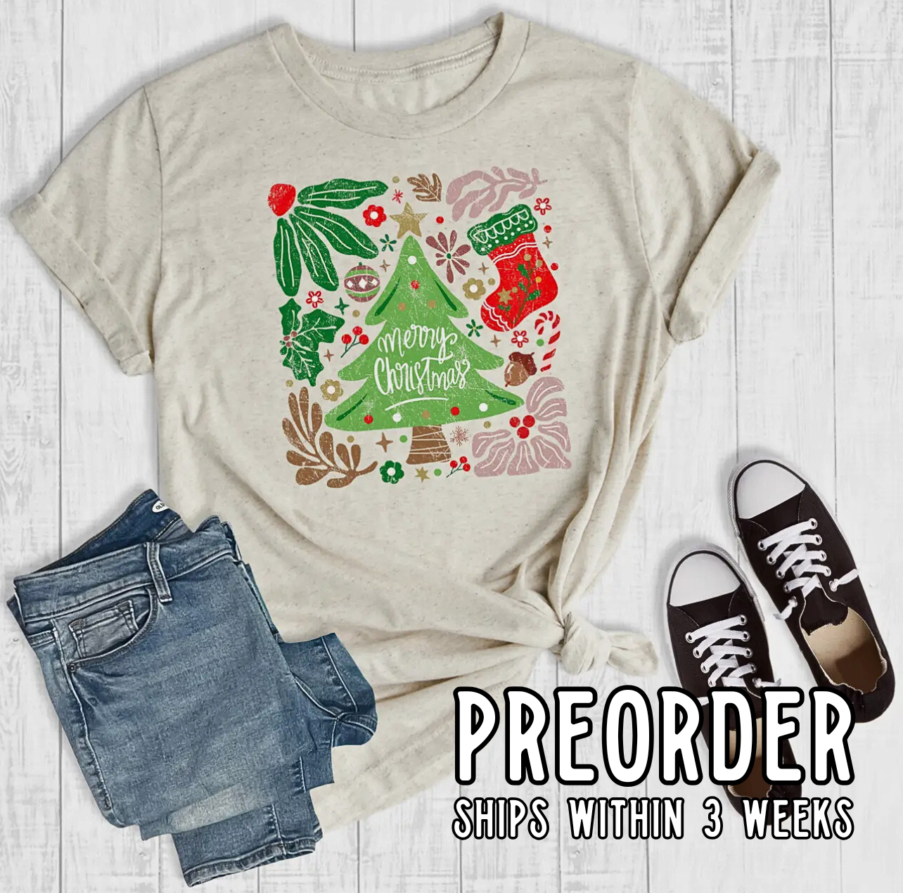 *Preorder* Artsy Christmas Graphic Tee