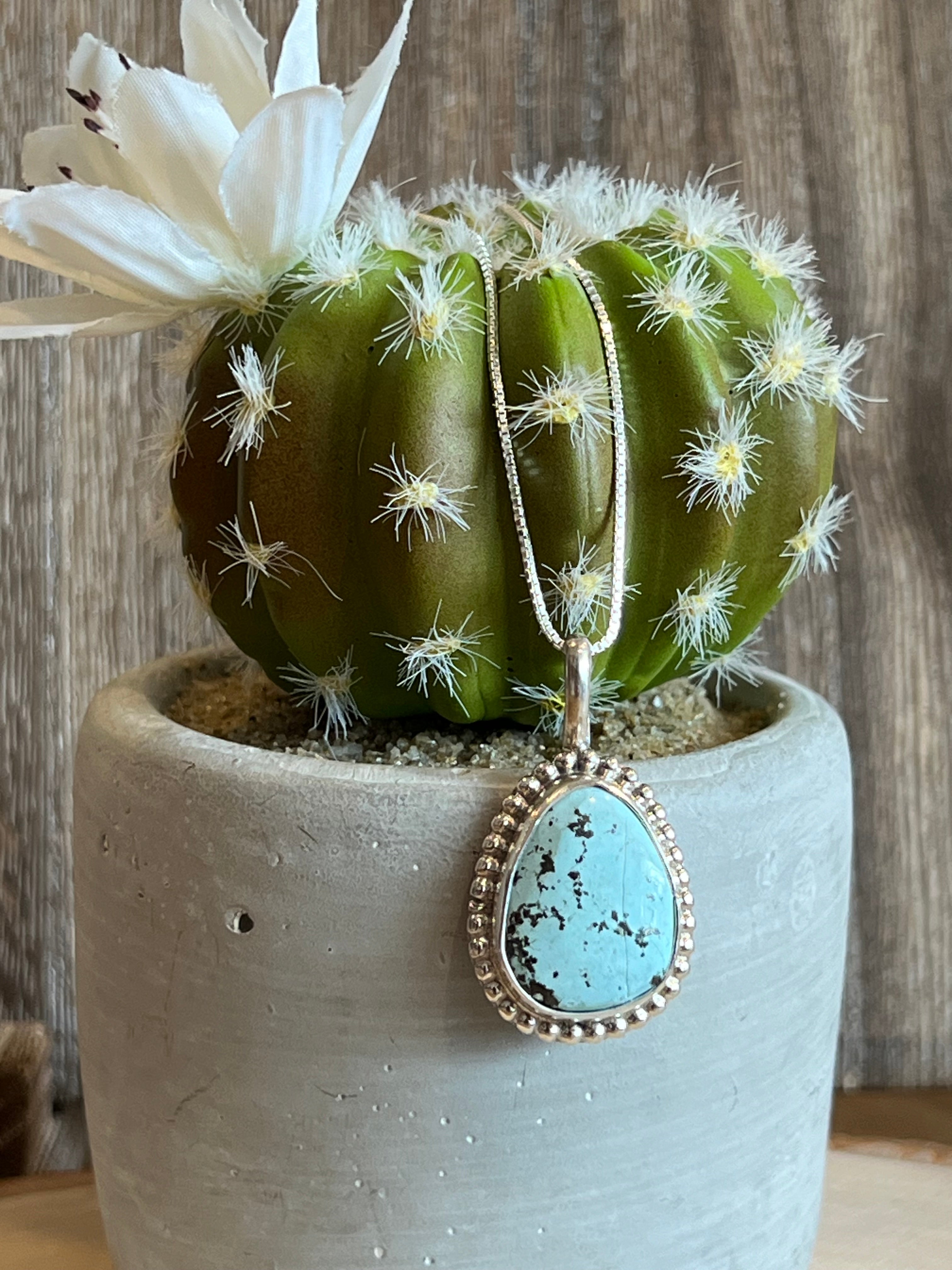 Powder Blue Sterling Silver Necklace