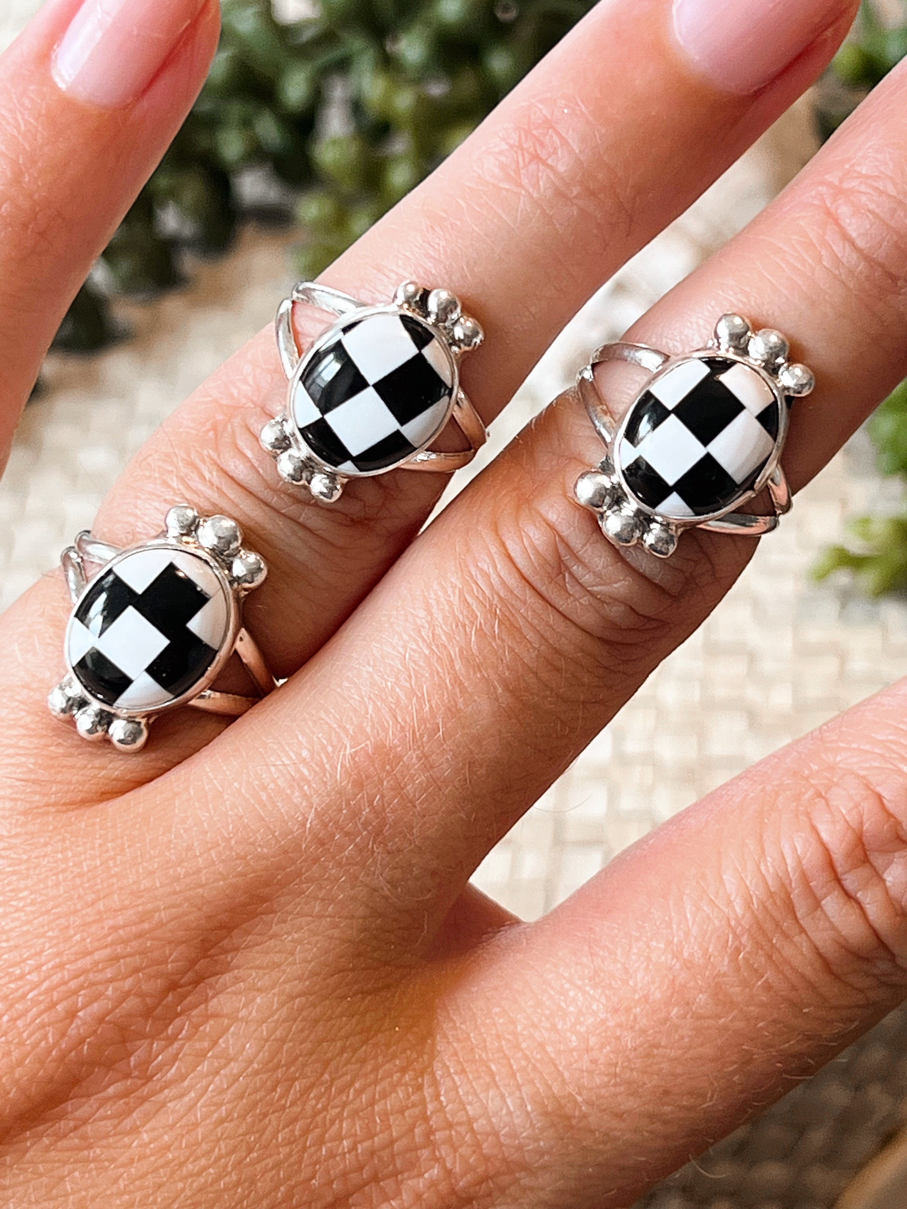 Oval Obsessed White Buffalo & Onyx Sterling Silver Ring