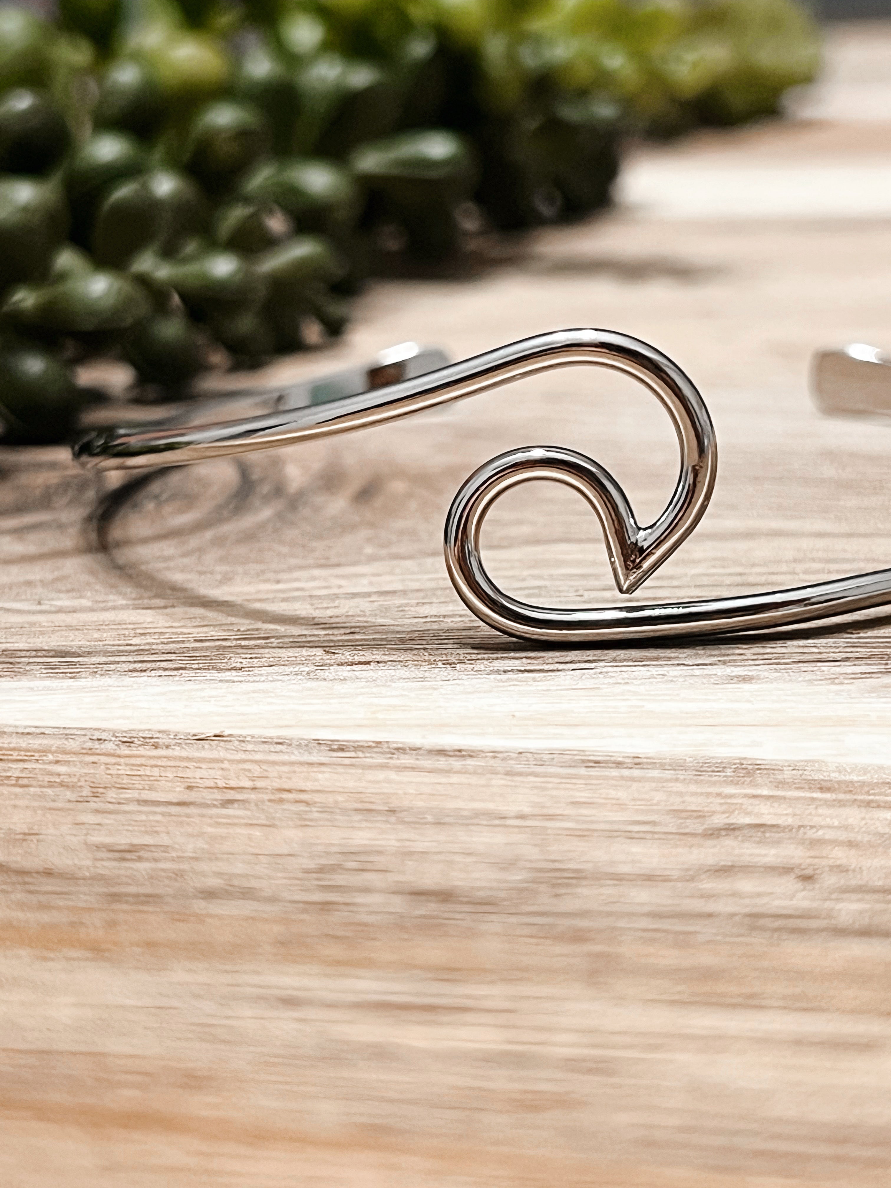 Silver Wave Cuff Bracelet