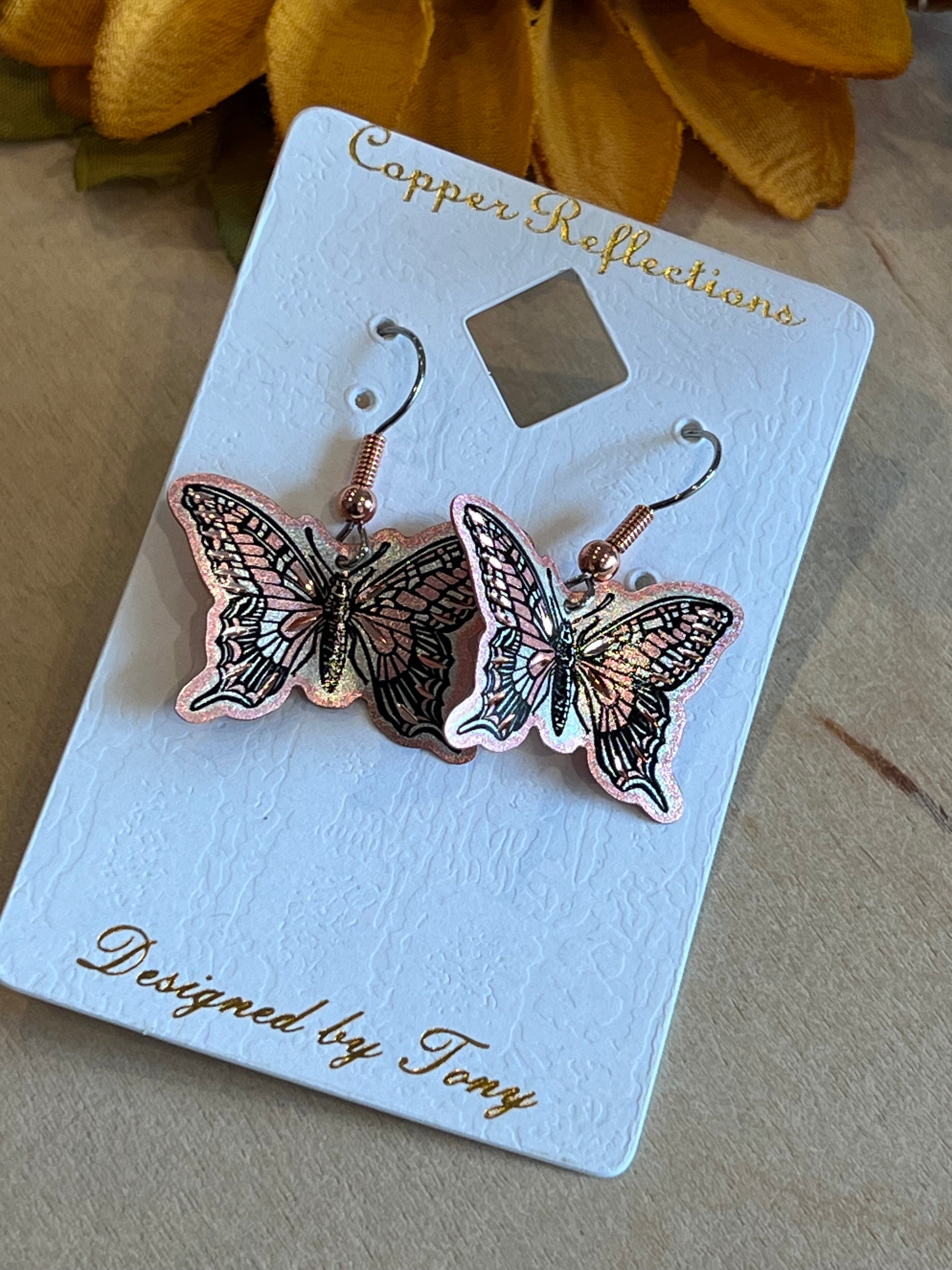 Butterfly Wings Copper Earrings