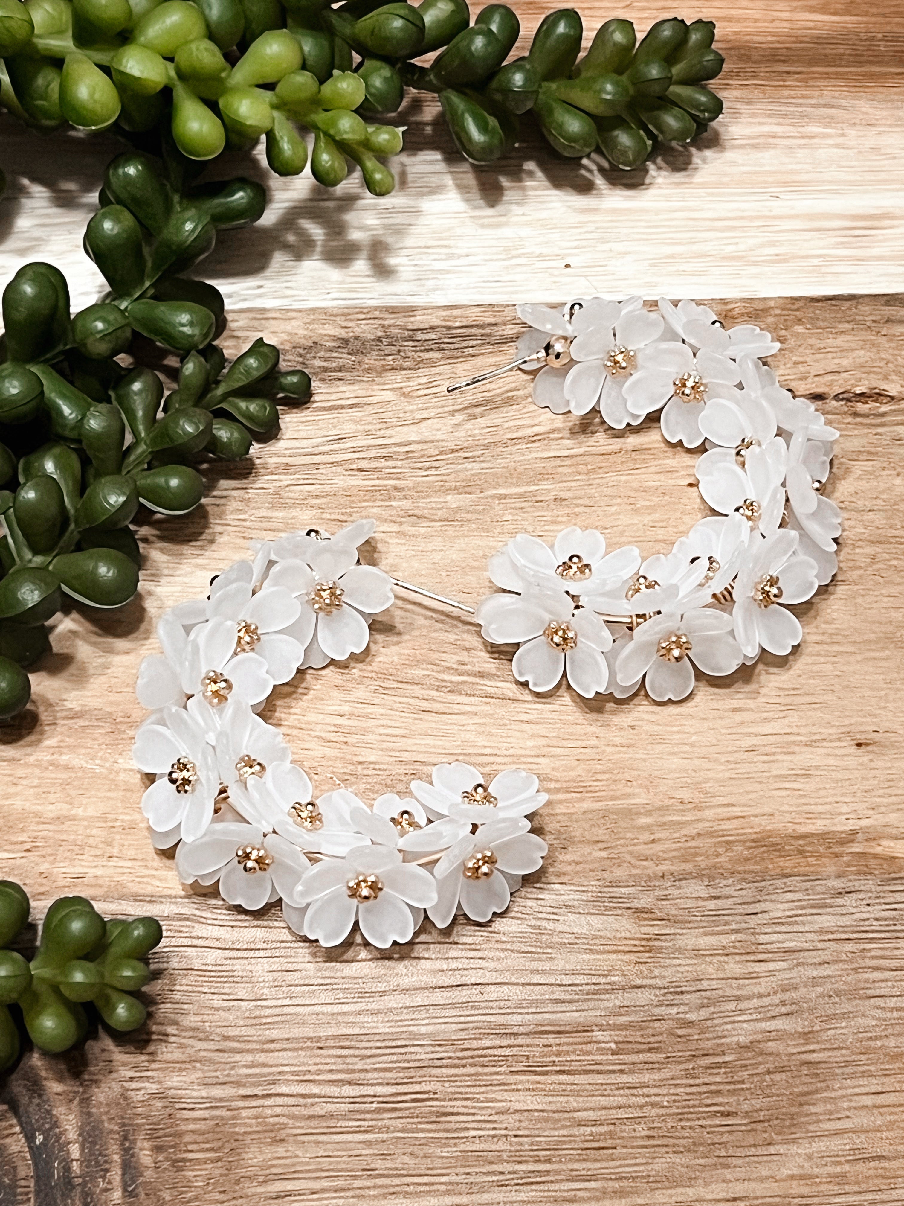 Buy Me Flowers Hoop Earrings