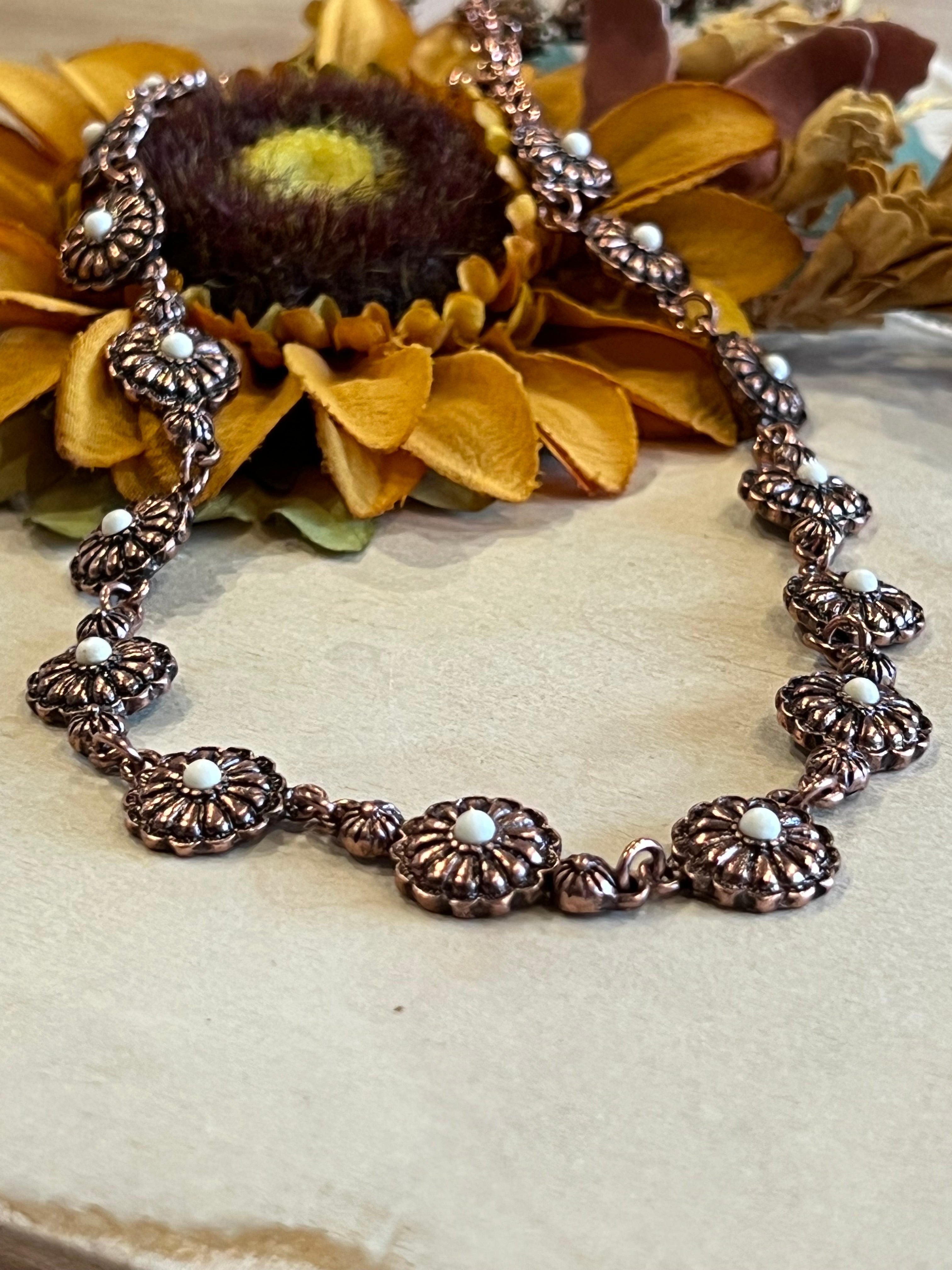 Copper Flower Necklace