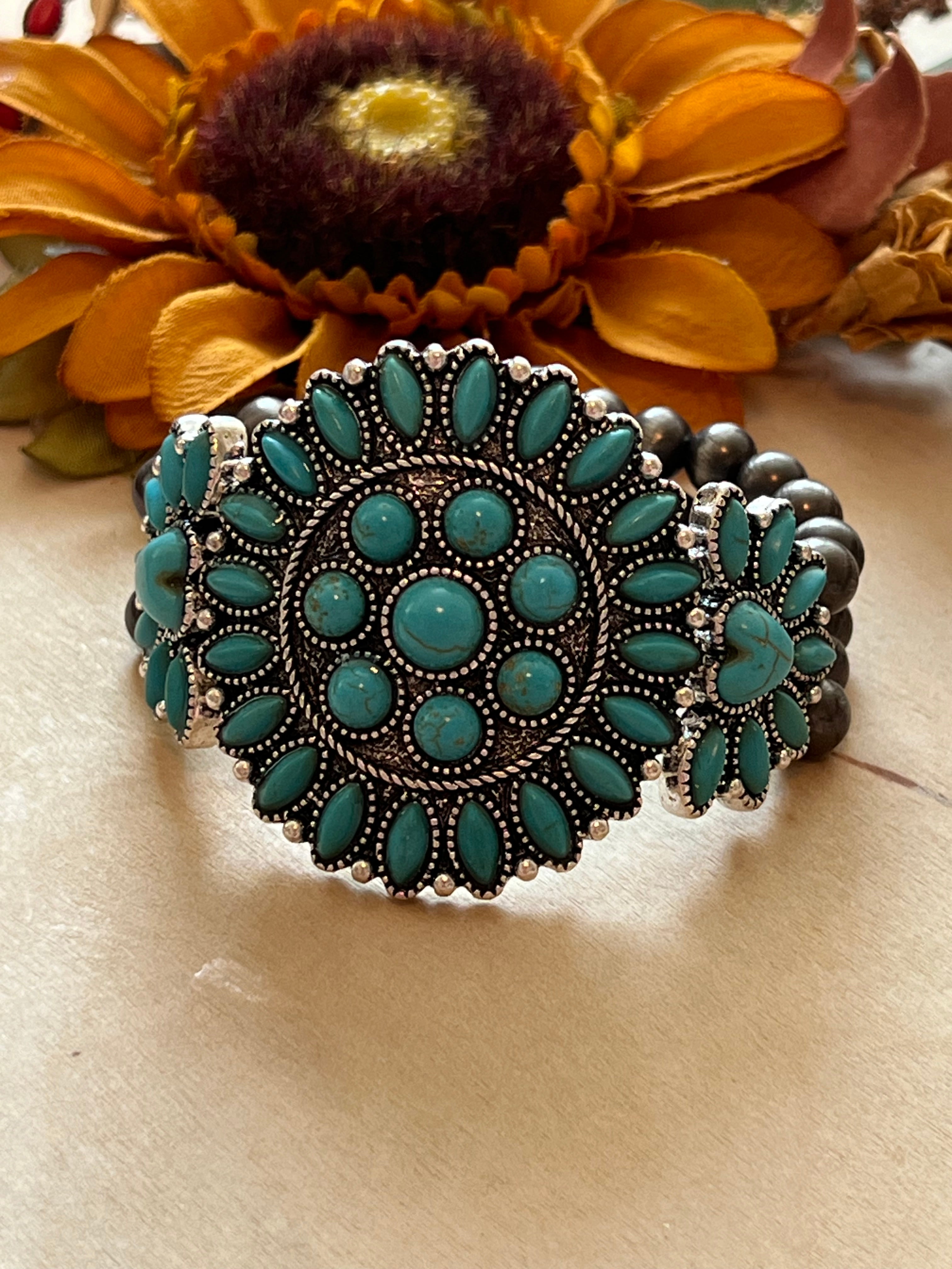 Turquoise Burst Stretch Bracelet