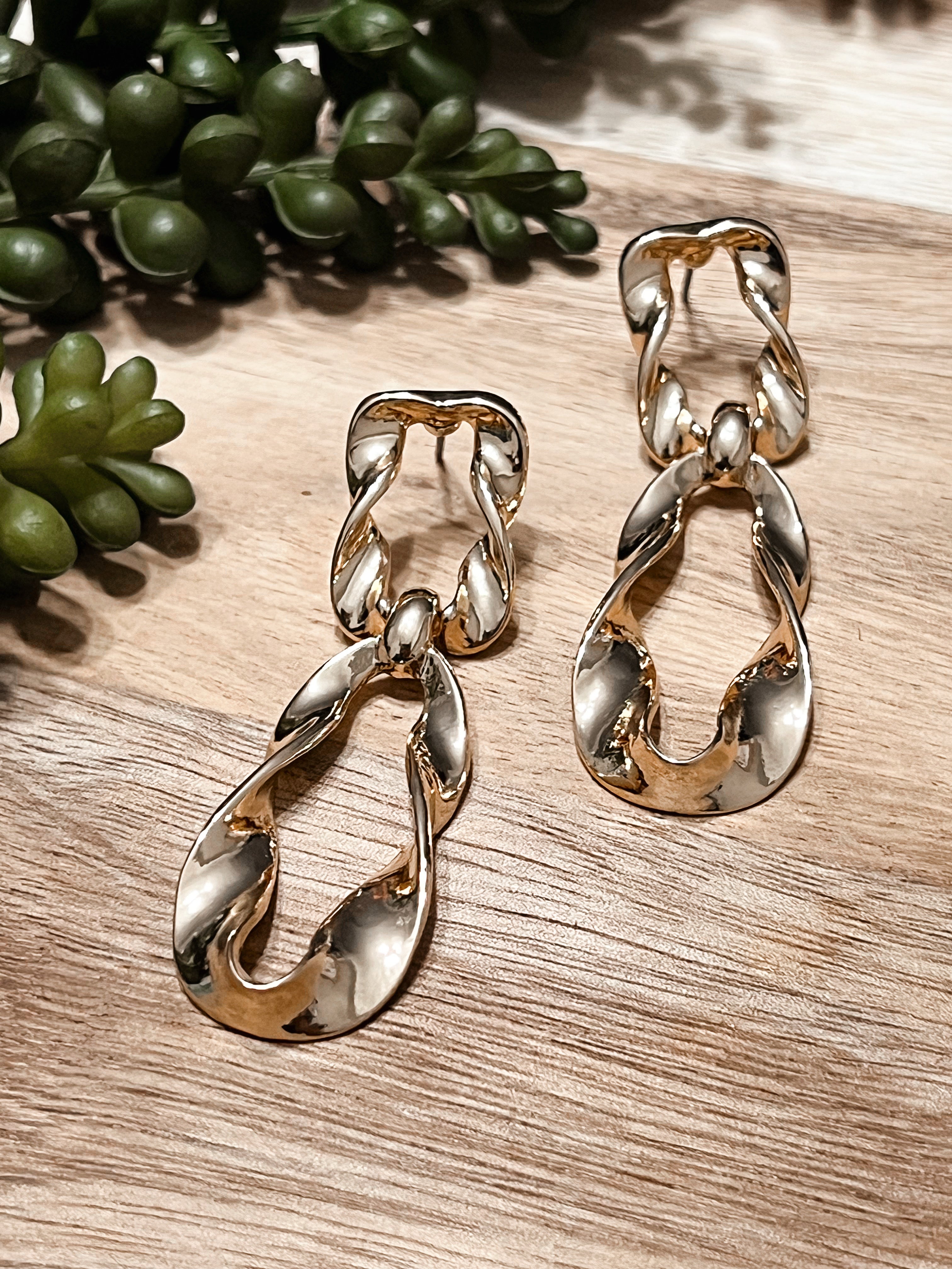 Chunky Goldie Twist Earrings