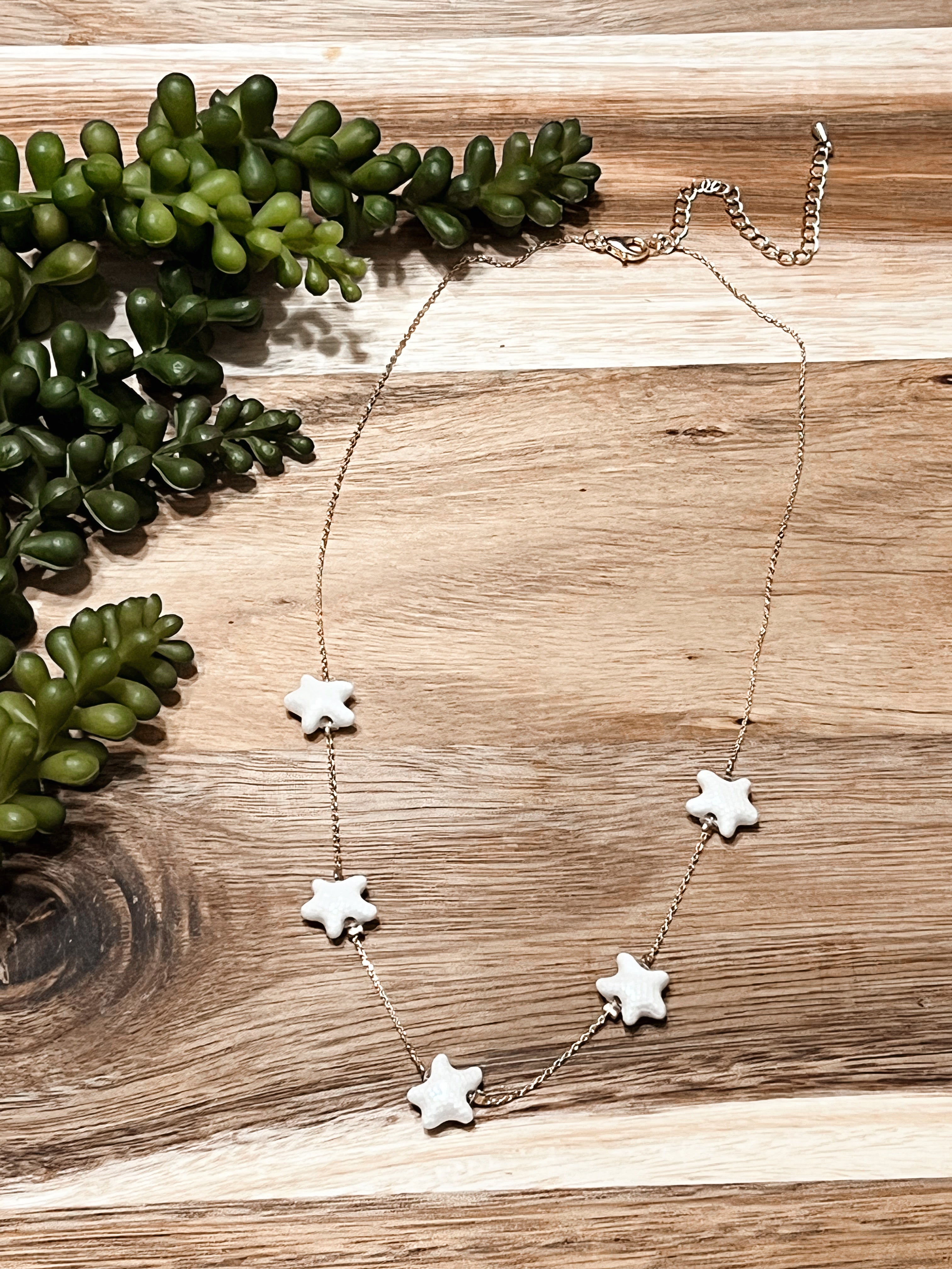 White Seeing Starfish Necklace
