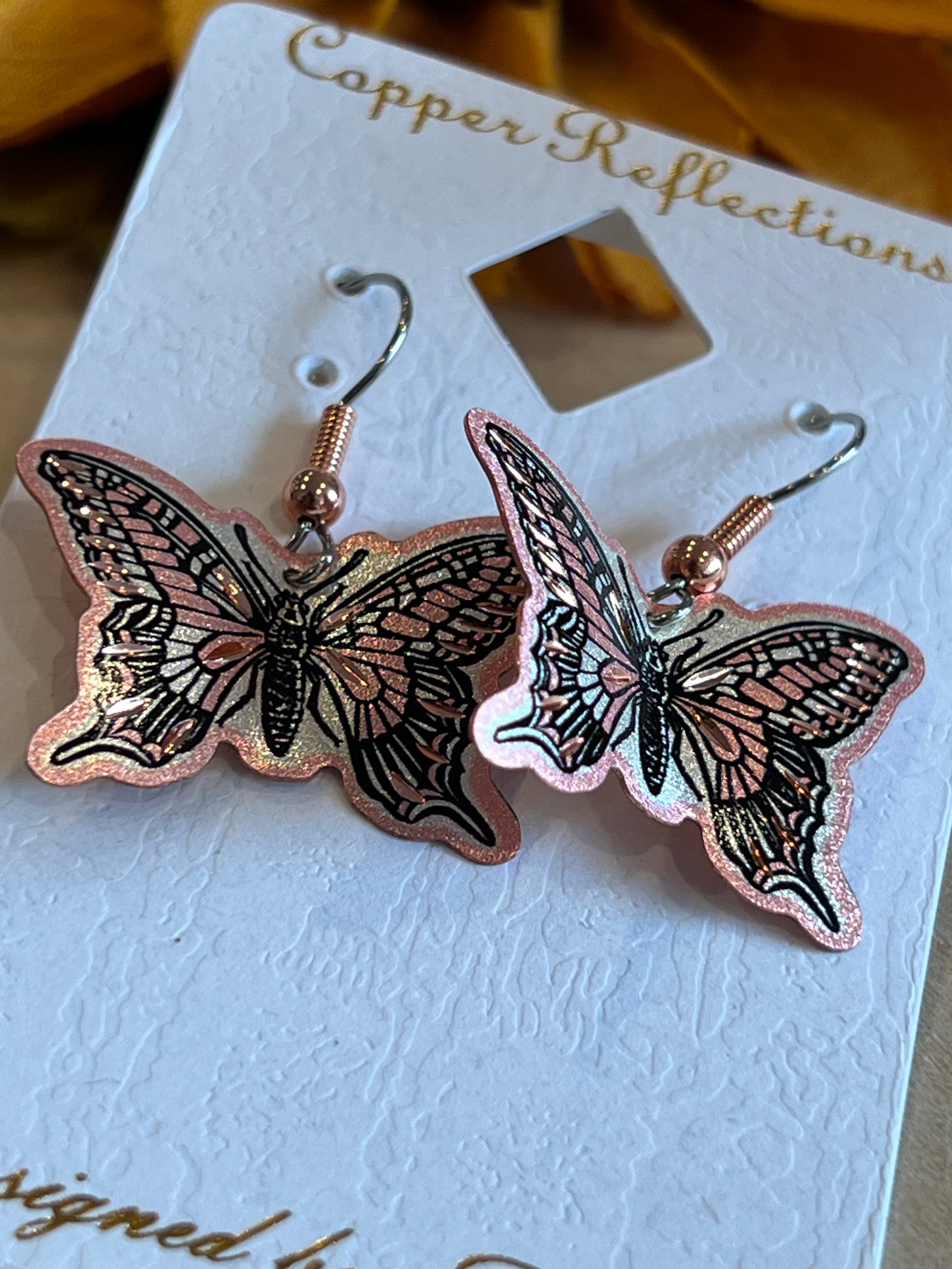 Butterfly Wings Copper Earrings