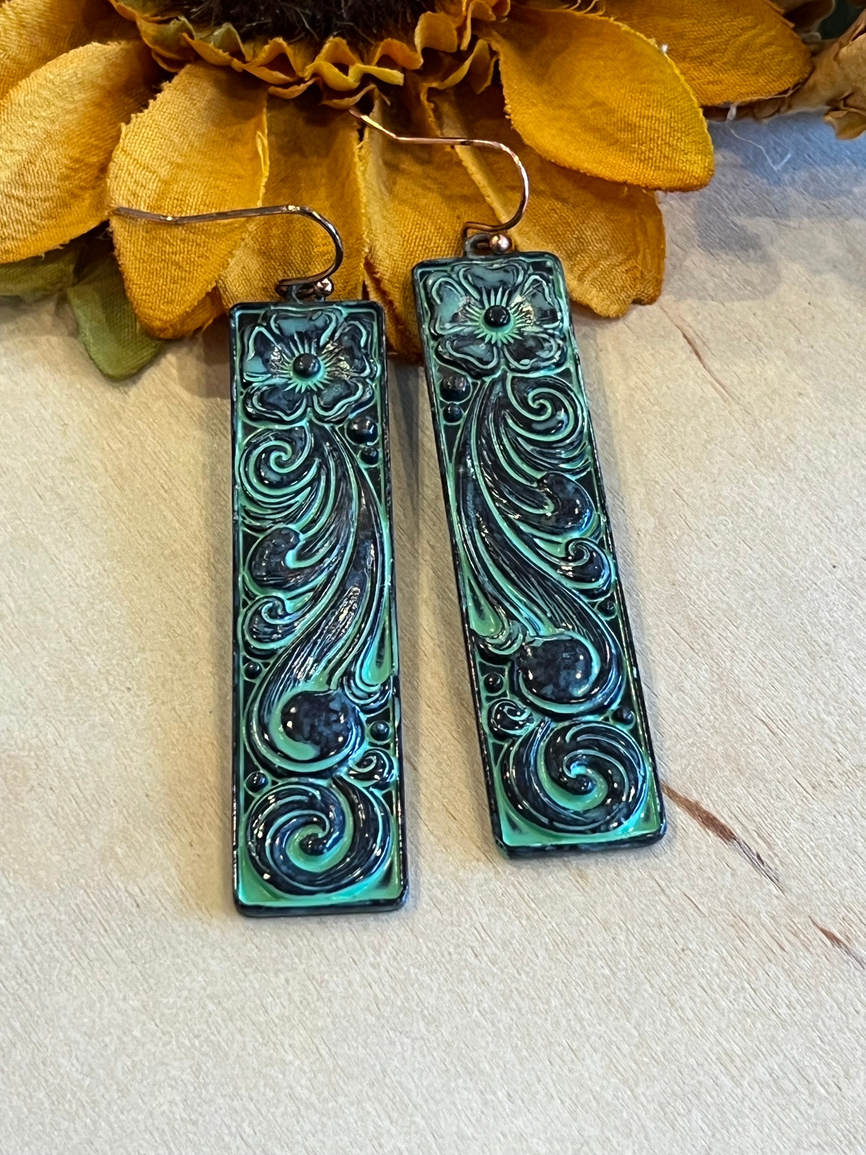 Oxidized Dangle Earrings