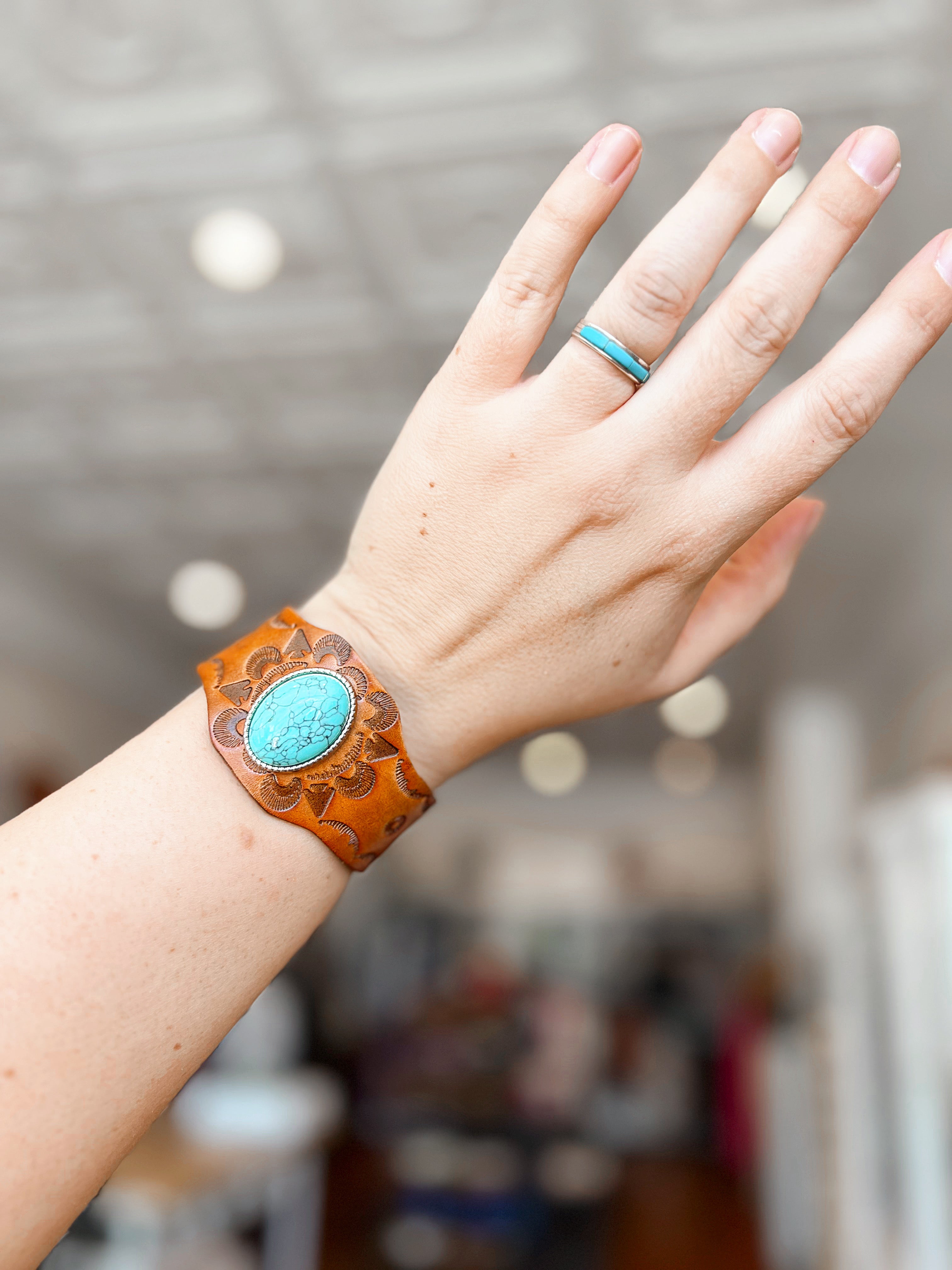 Bohemian Leather Cuff Bracelet