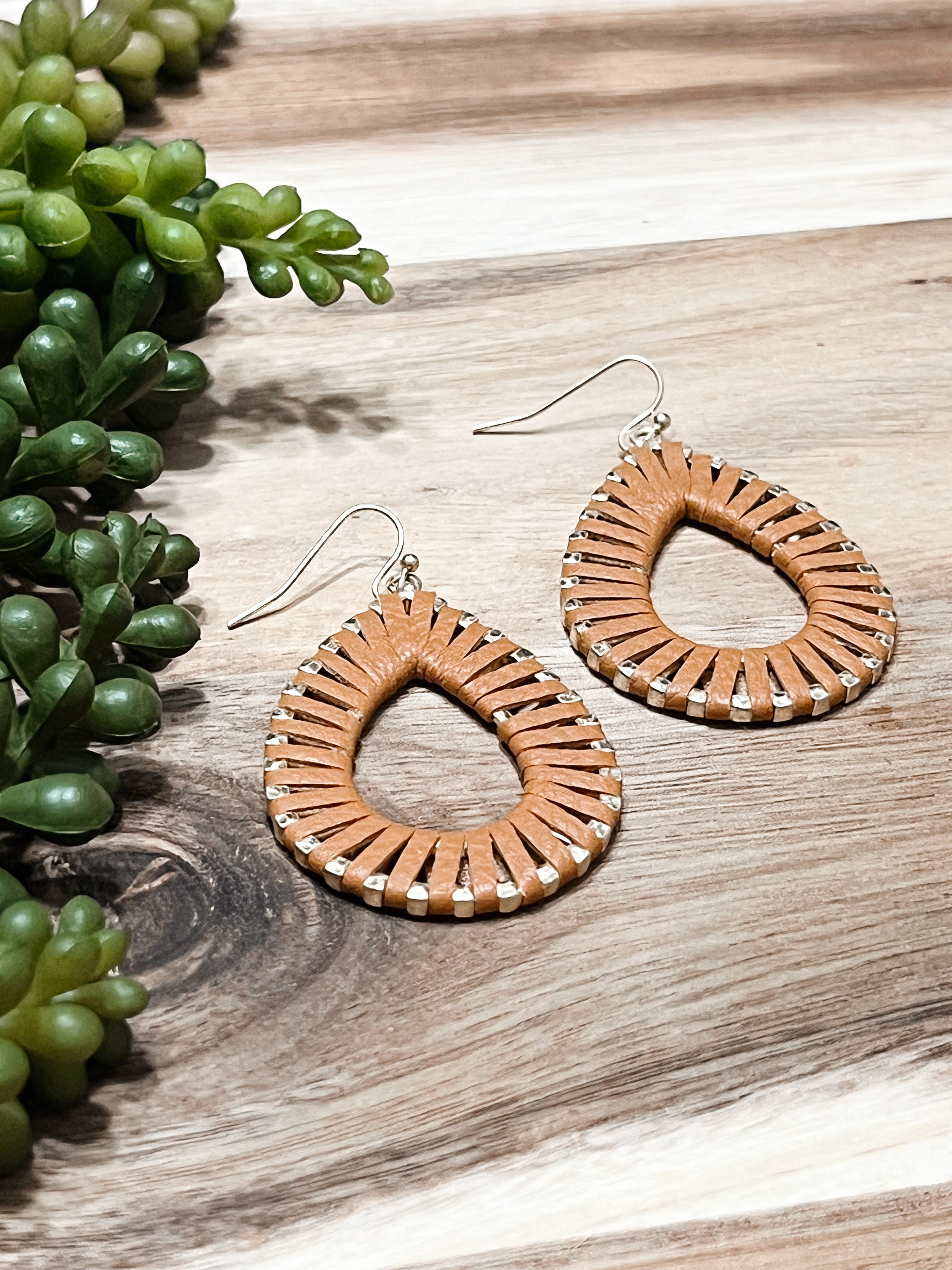 Cognac Wrap Earrings