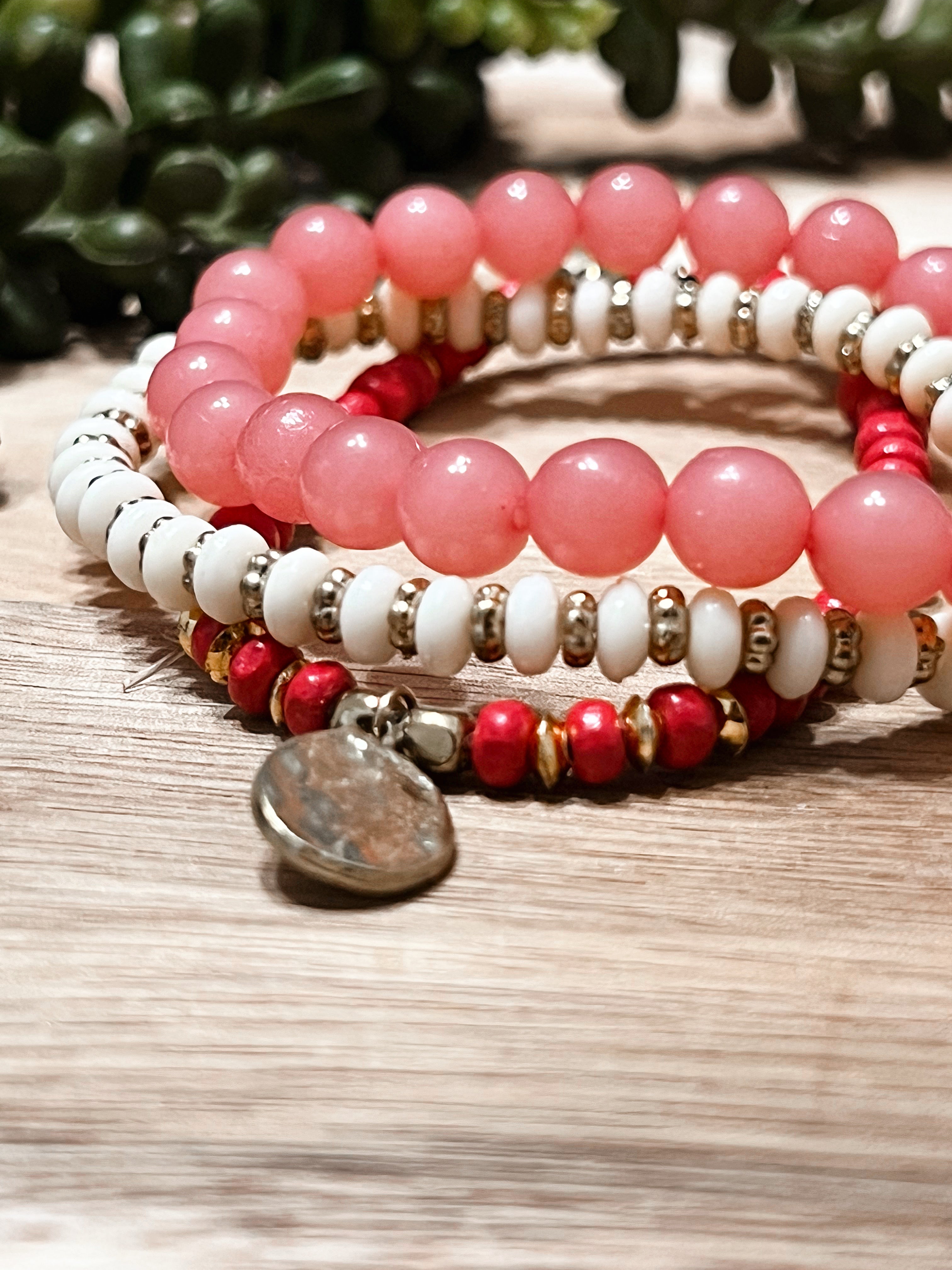 Blush Rose Stretch Bracelet Set