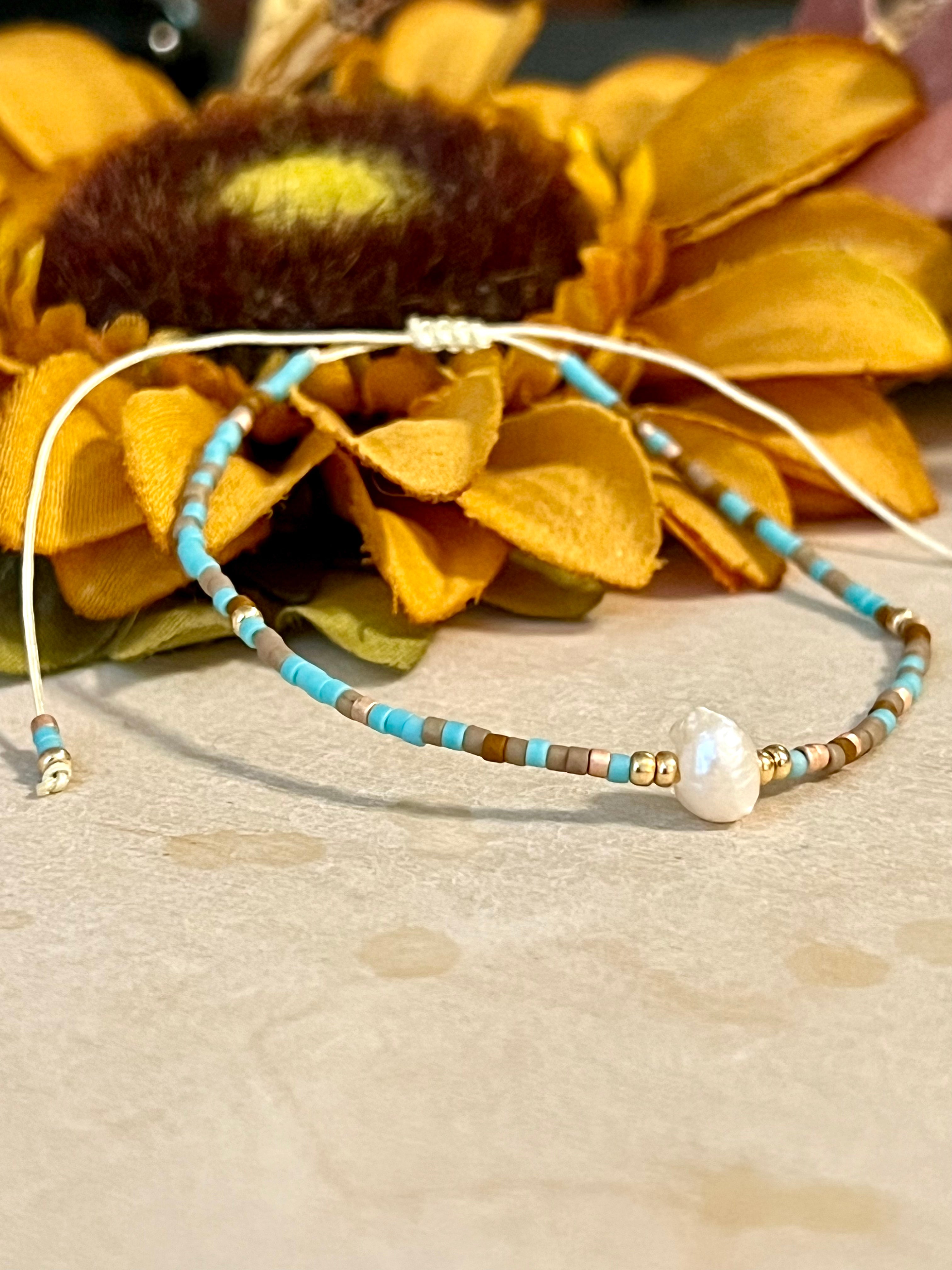 Seaside Adjustable Beaded Bracelet