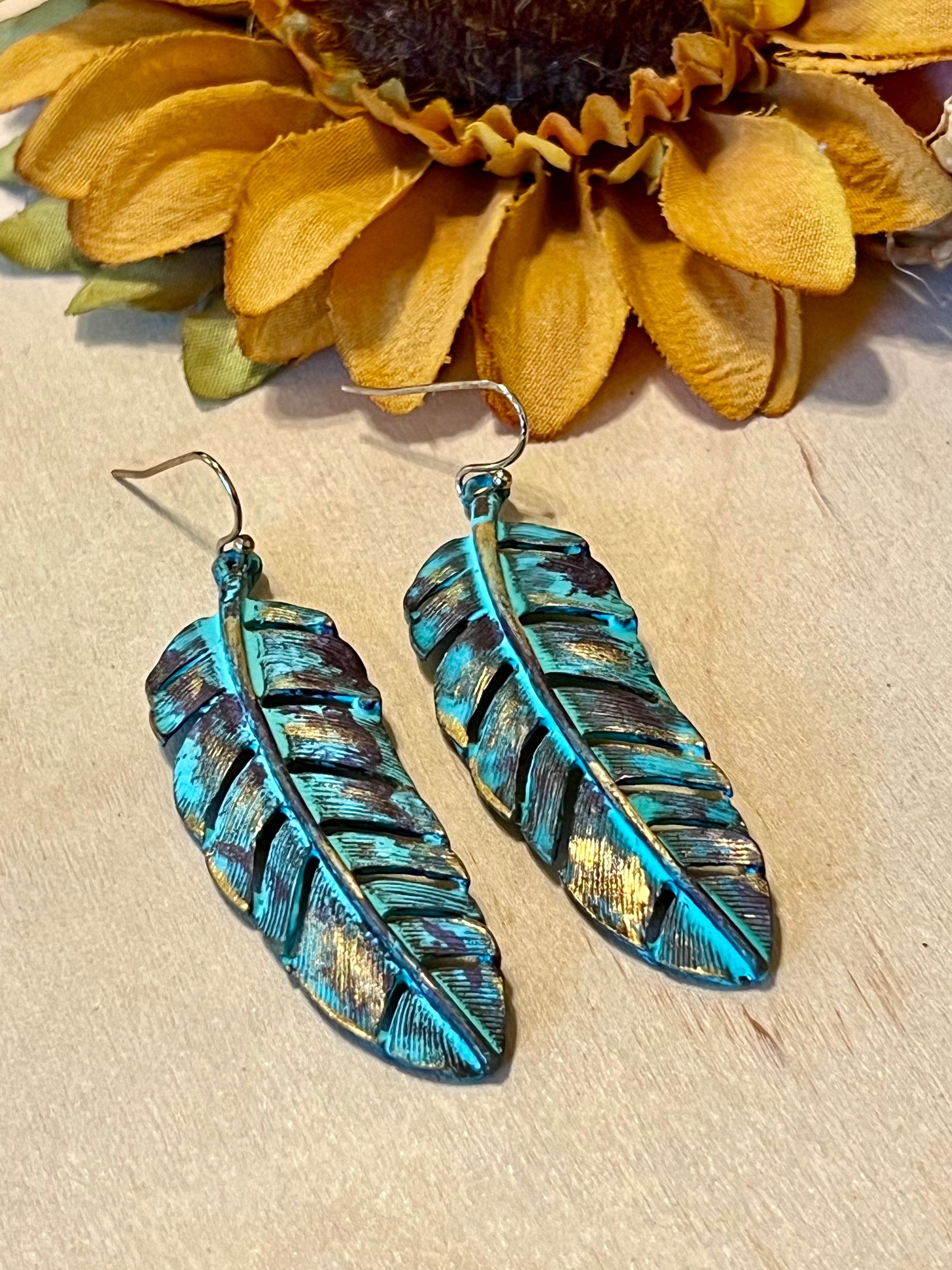 Oxi Feather Dangle Earrings