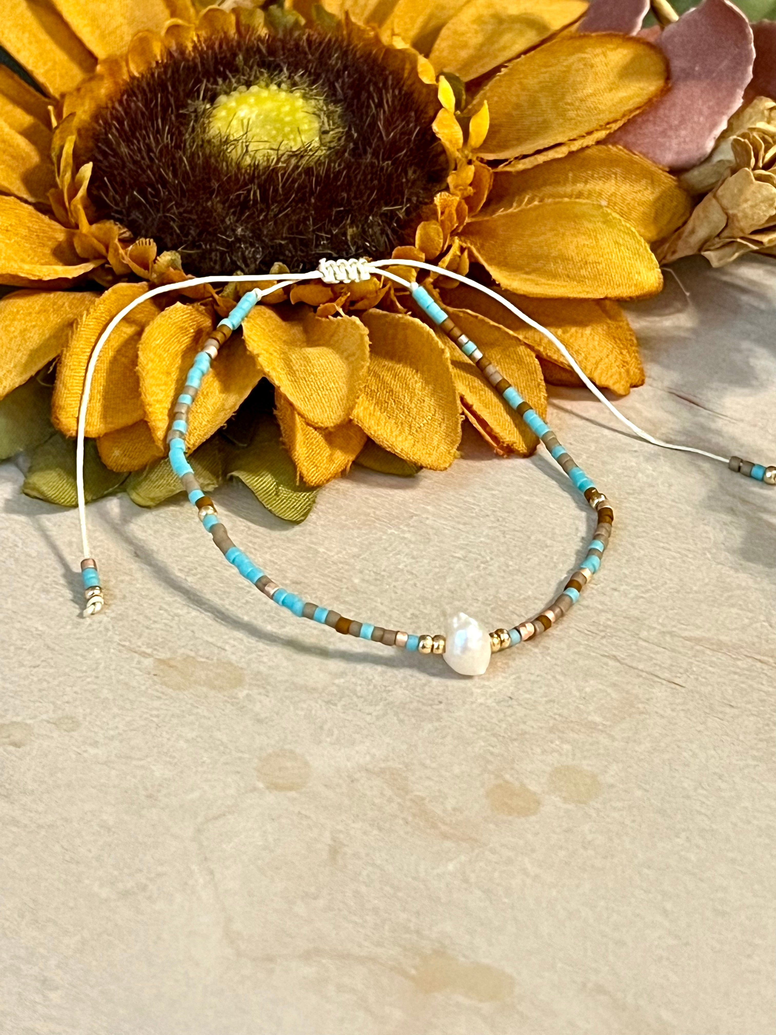 Seaside Adjustable Beaded Bracelet