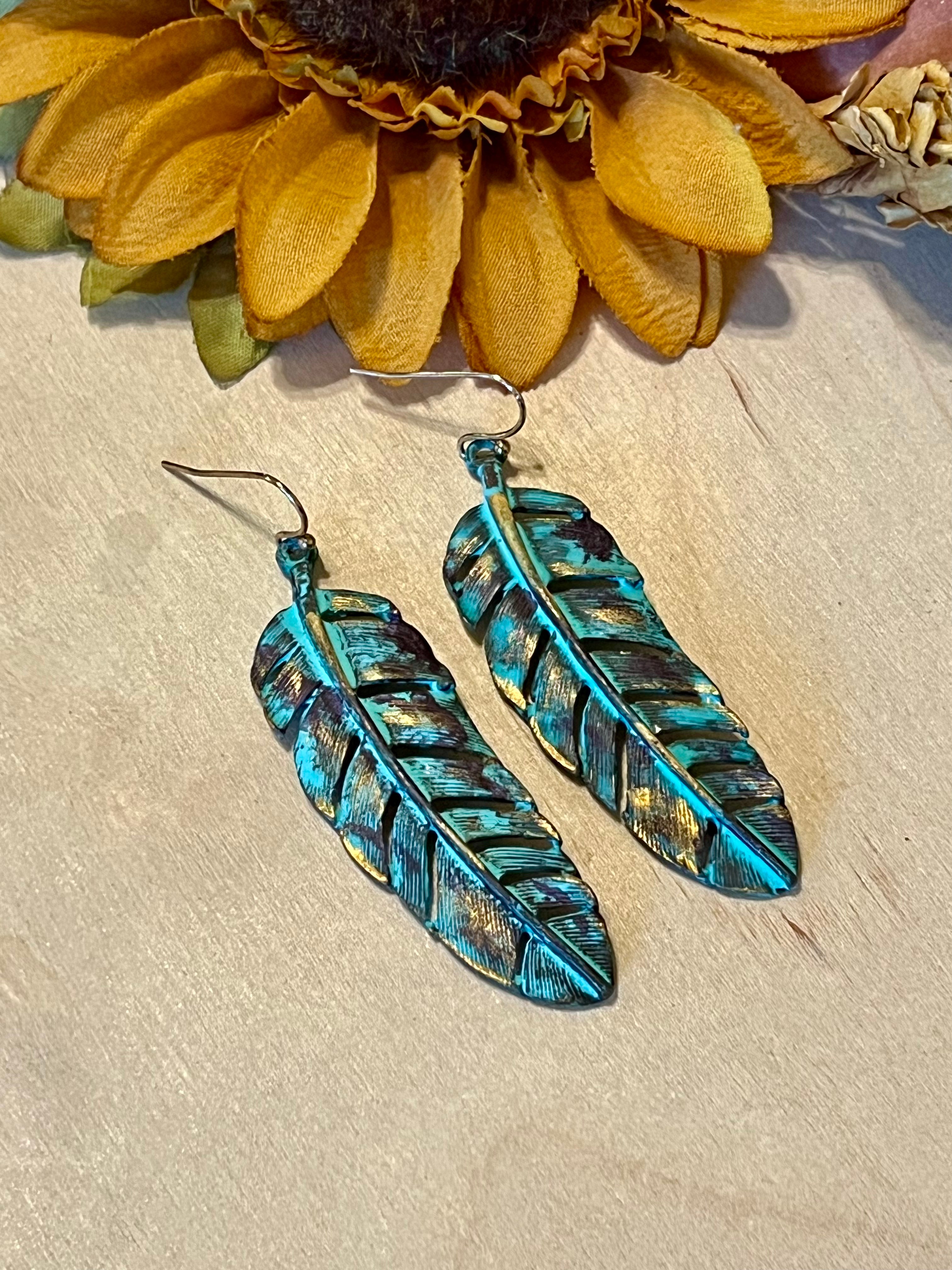 Oxi Feather Dangle Earrings