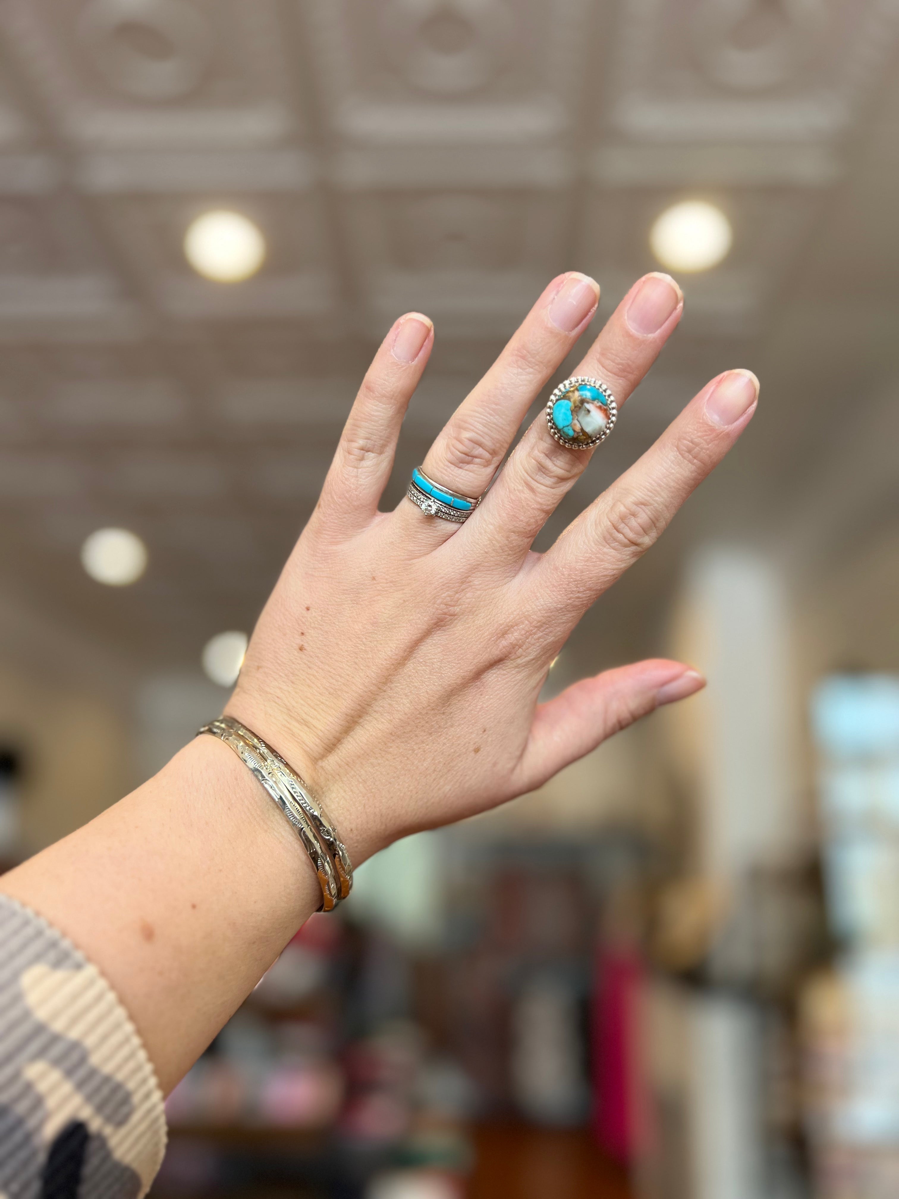 Infinity Mojave Turquoise Sterling Silver Ring