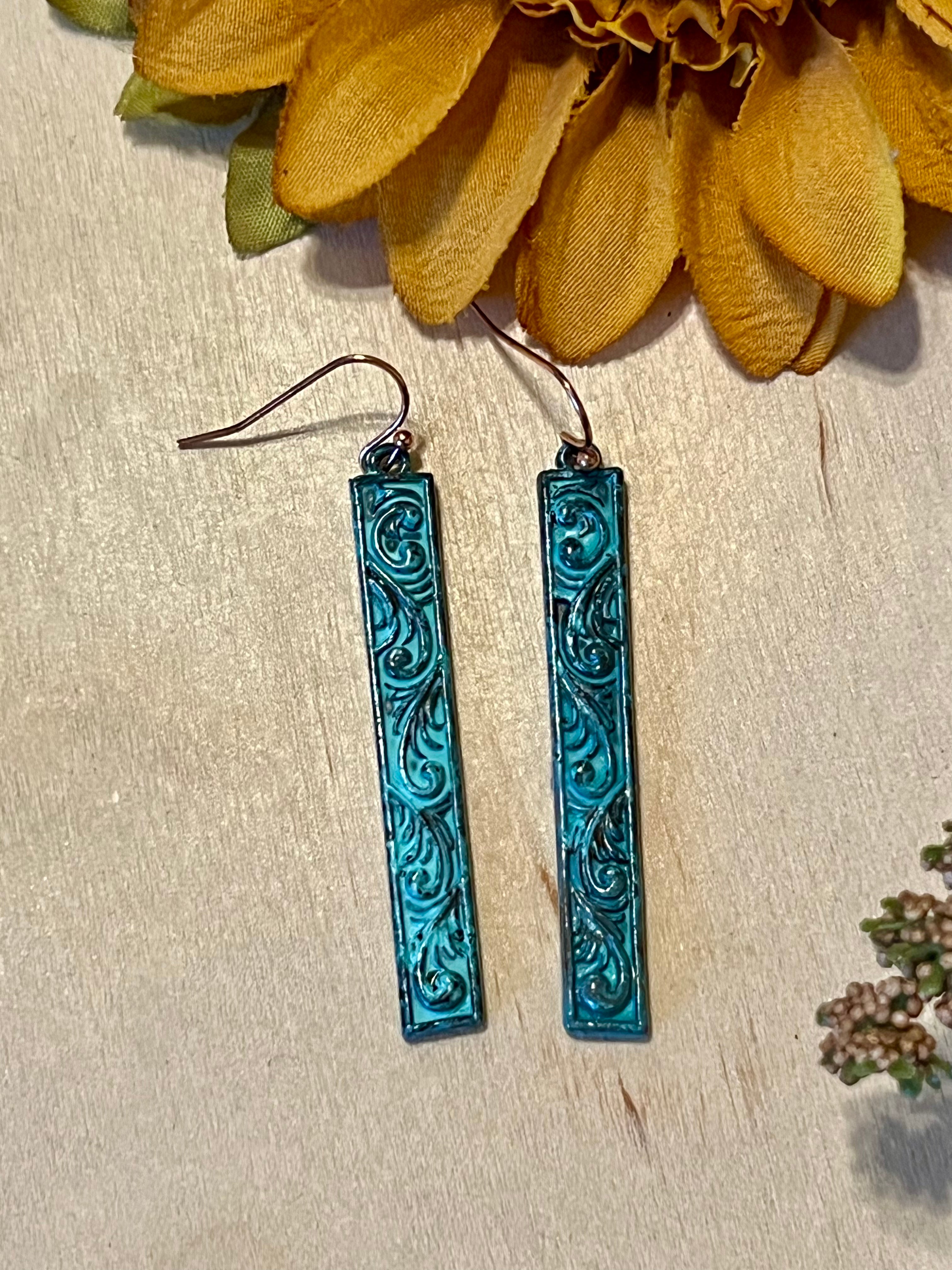 Patina Floral Cast Earrings