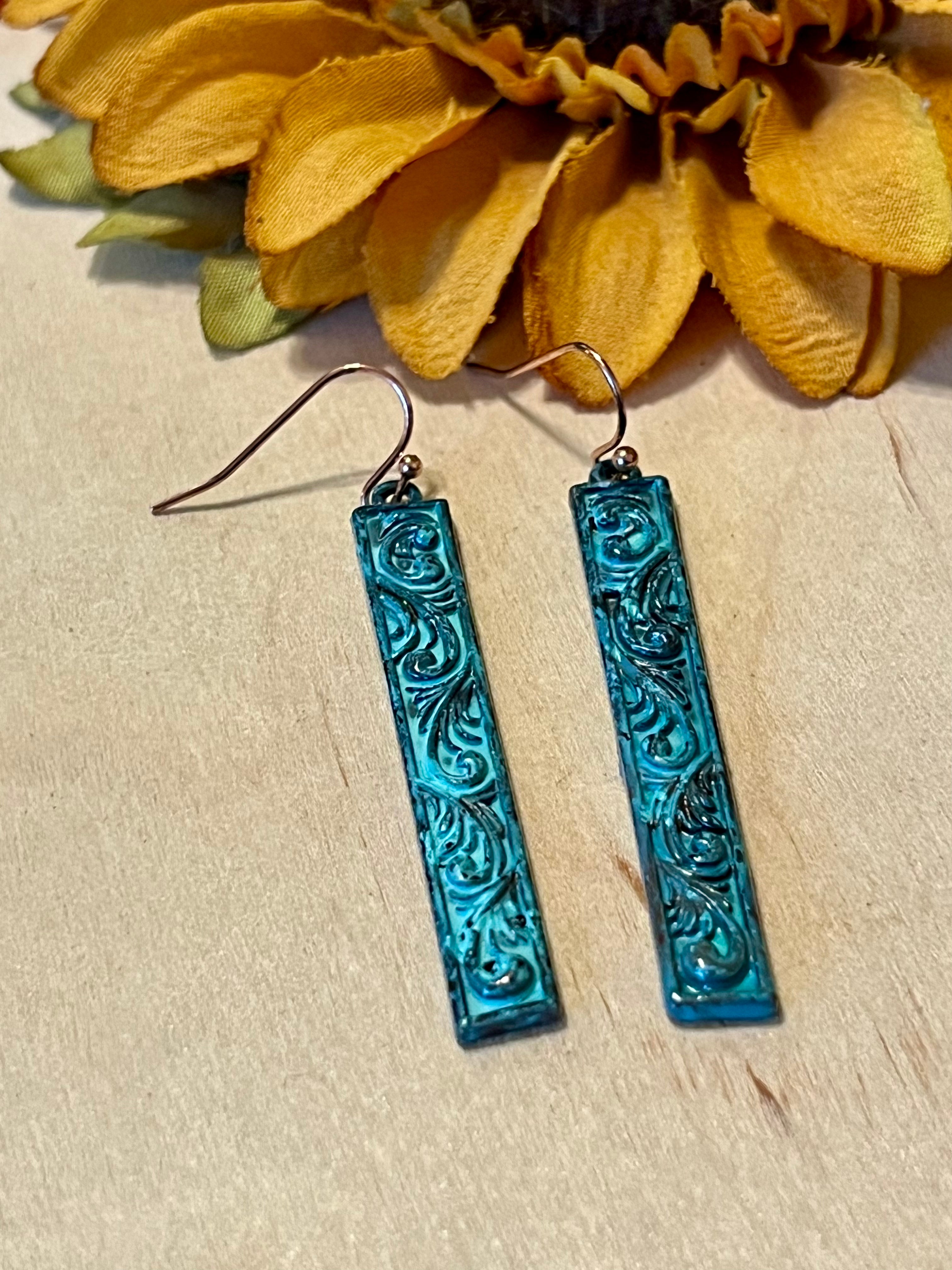 Patina Floral Cast Earrings