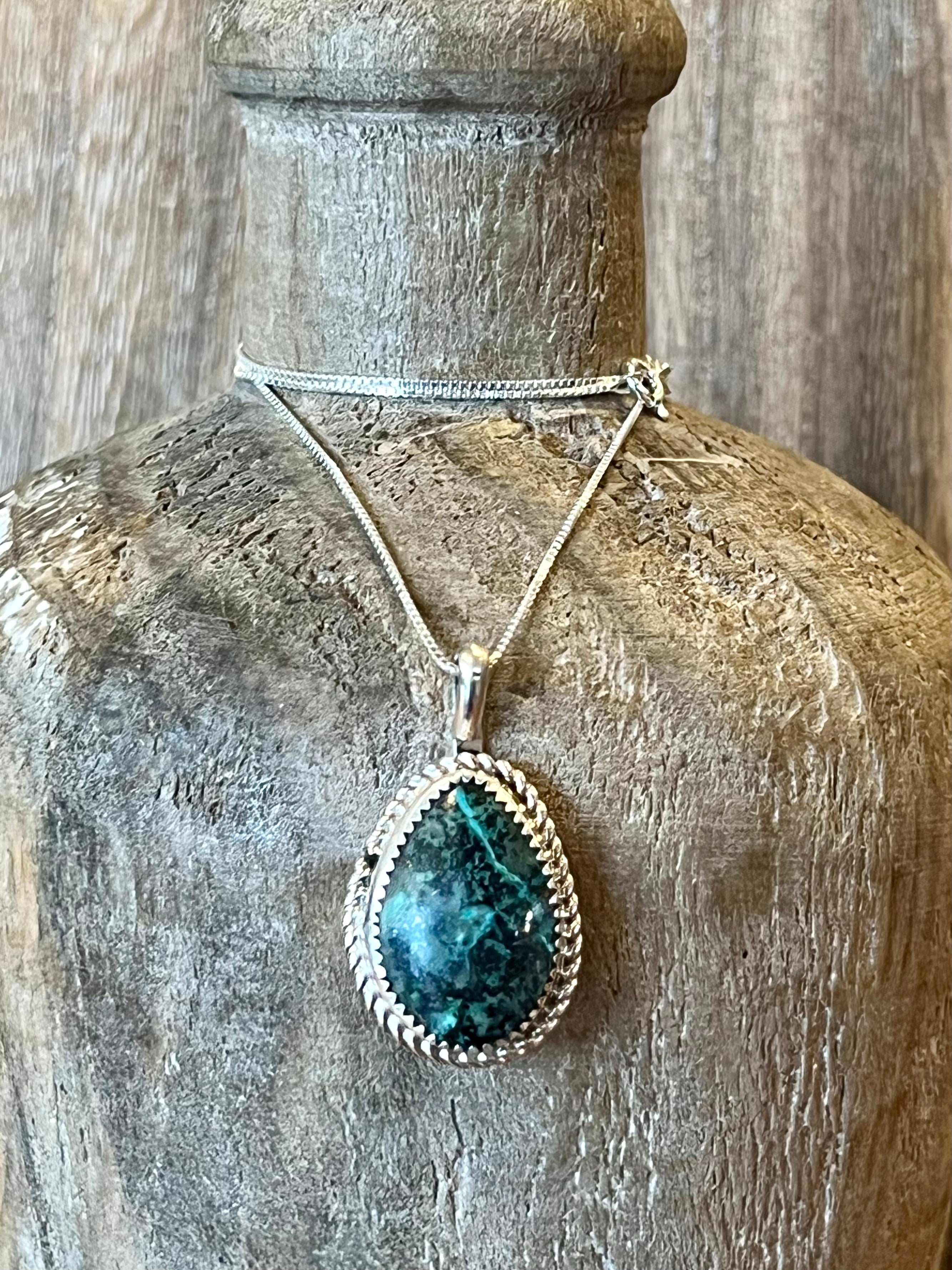 Midnight Turquoise Sterling Silver Necklace