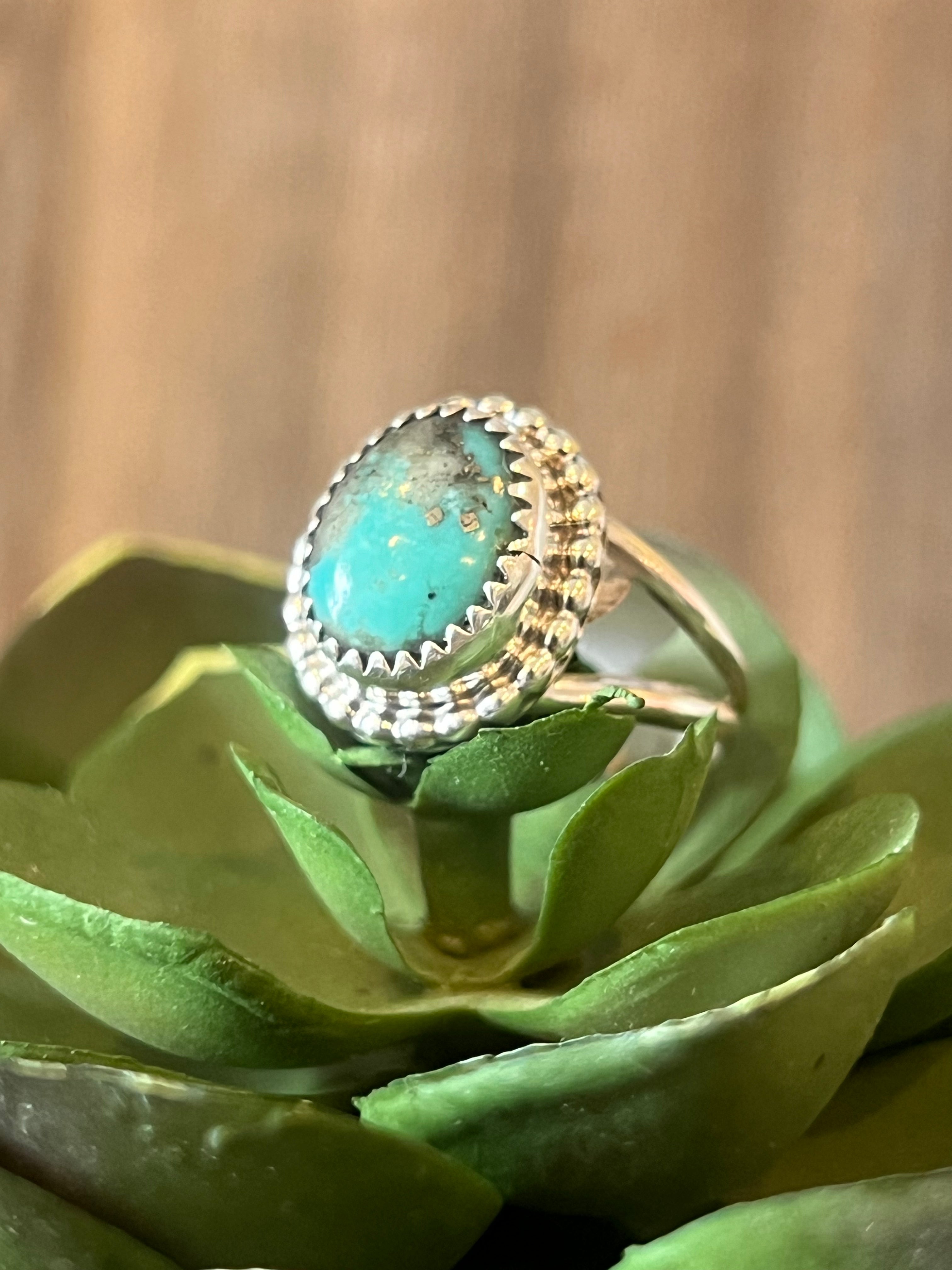 Bit Of Turquoise Oval Sterling Silver Ring