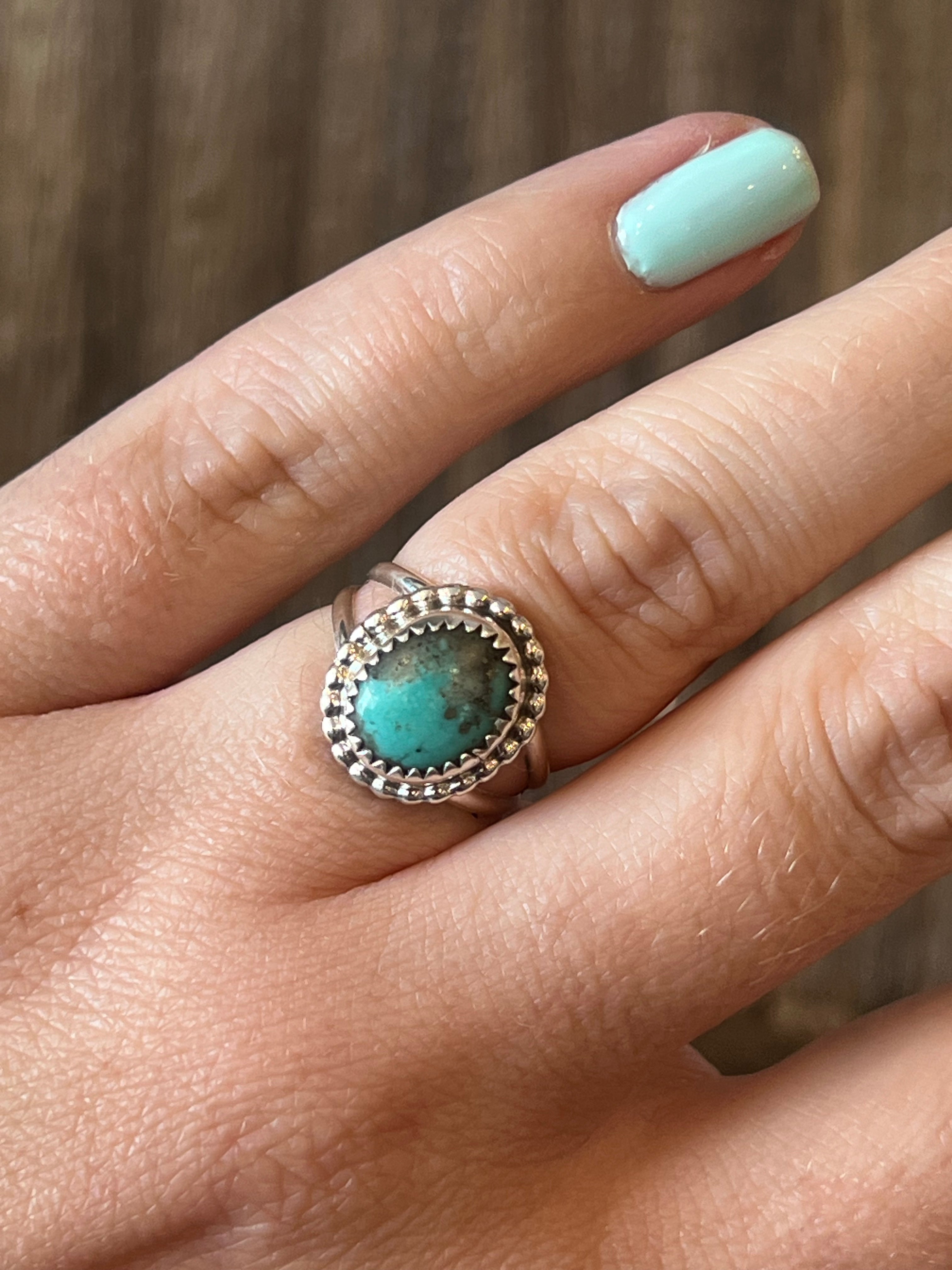Bit Of Turquoise Oval Sterling Silver Ring